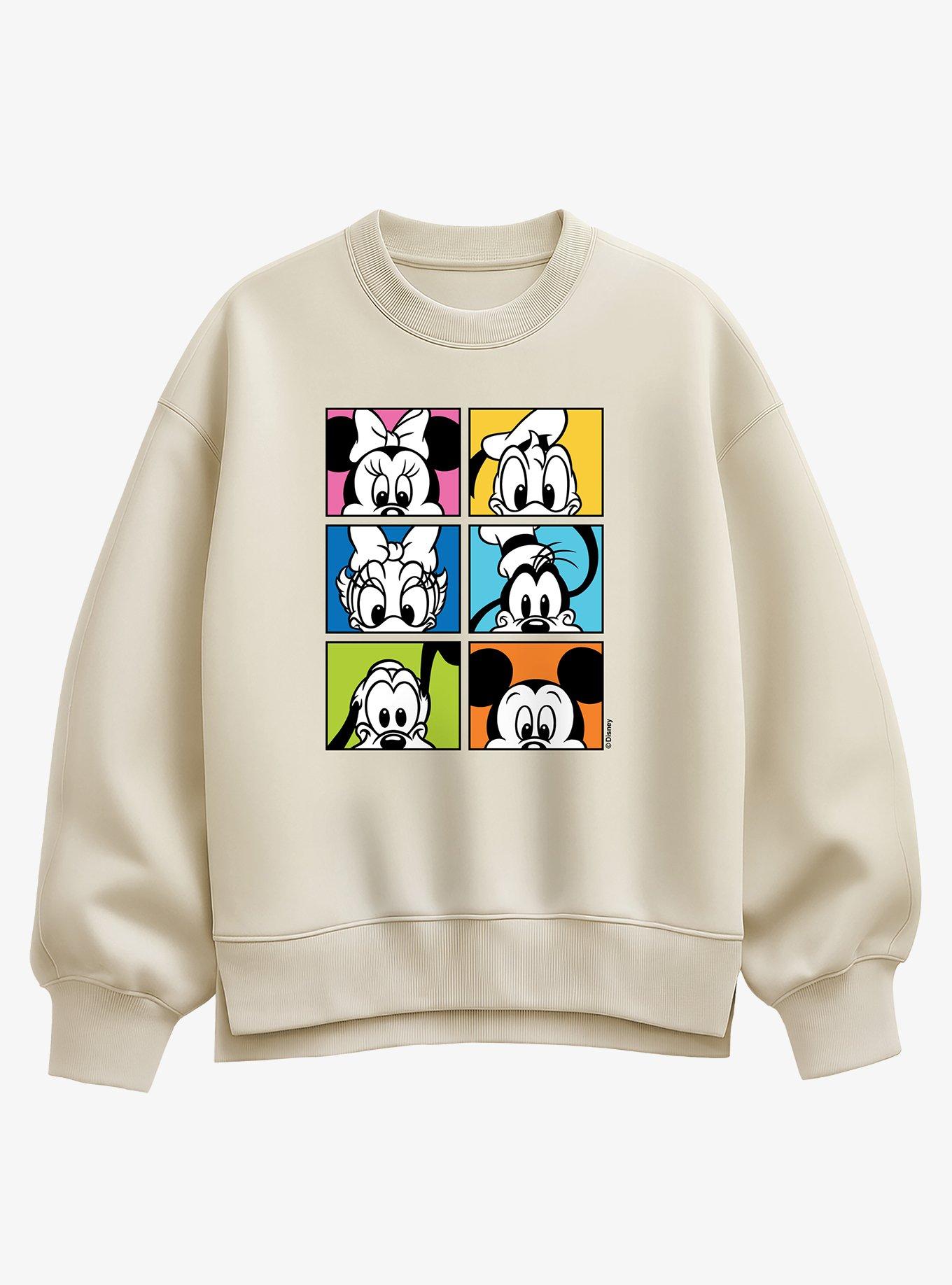 Disney Mickey and Friends Eyes Girls Oversized Sweatshirt, CREAM, hi-res view 1