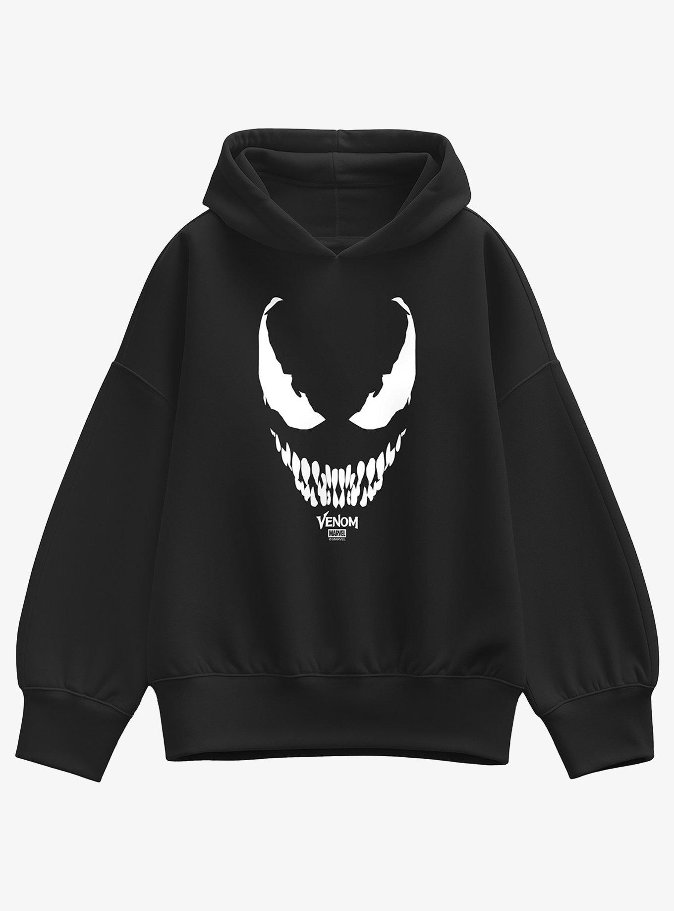 Marvel Venom Logo Face Girls Oversized Hoodie
