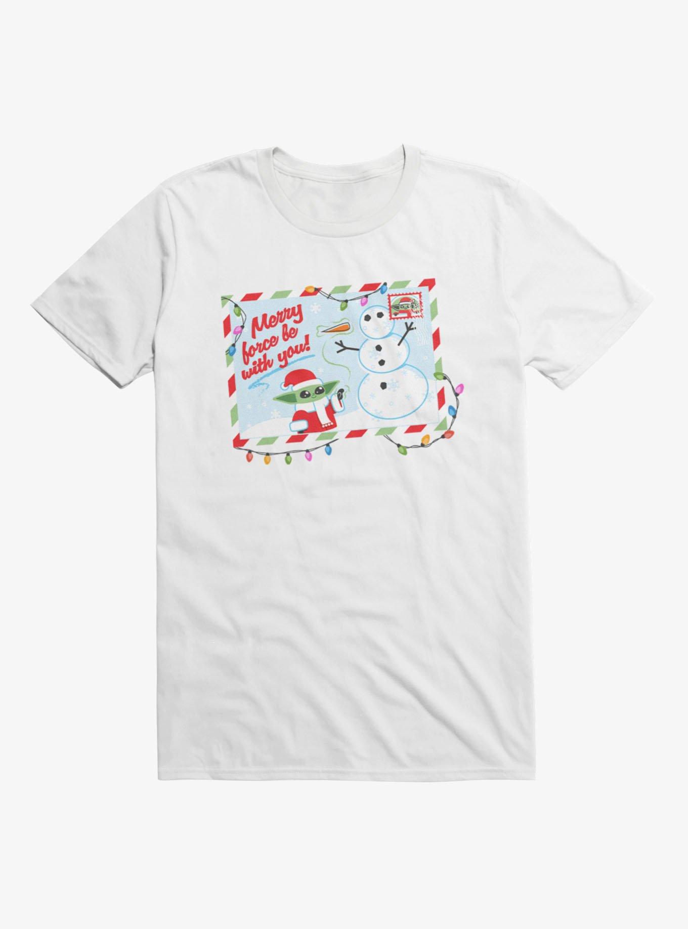 Star Wars The Mandalorian Merry Force Be With You Christmas Card T-Shirt