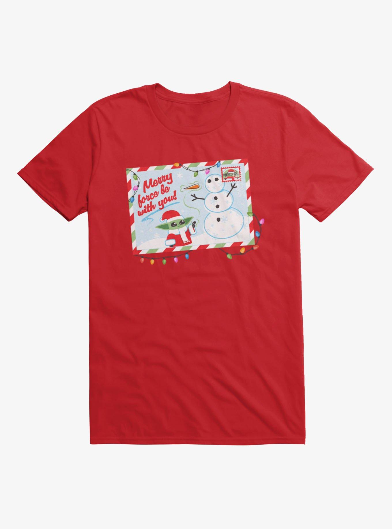 Star Wars The Mandalorian Merry Force Be With You Christmas Card T-Shirt
