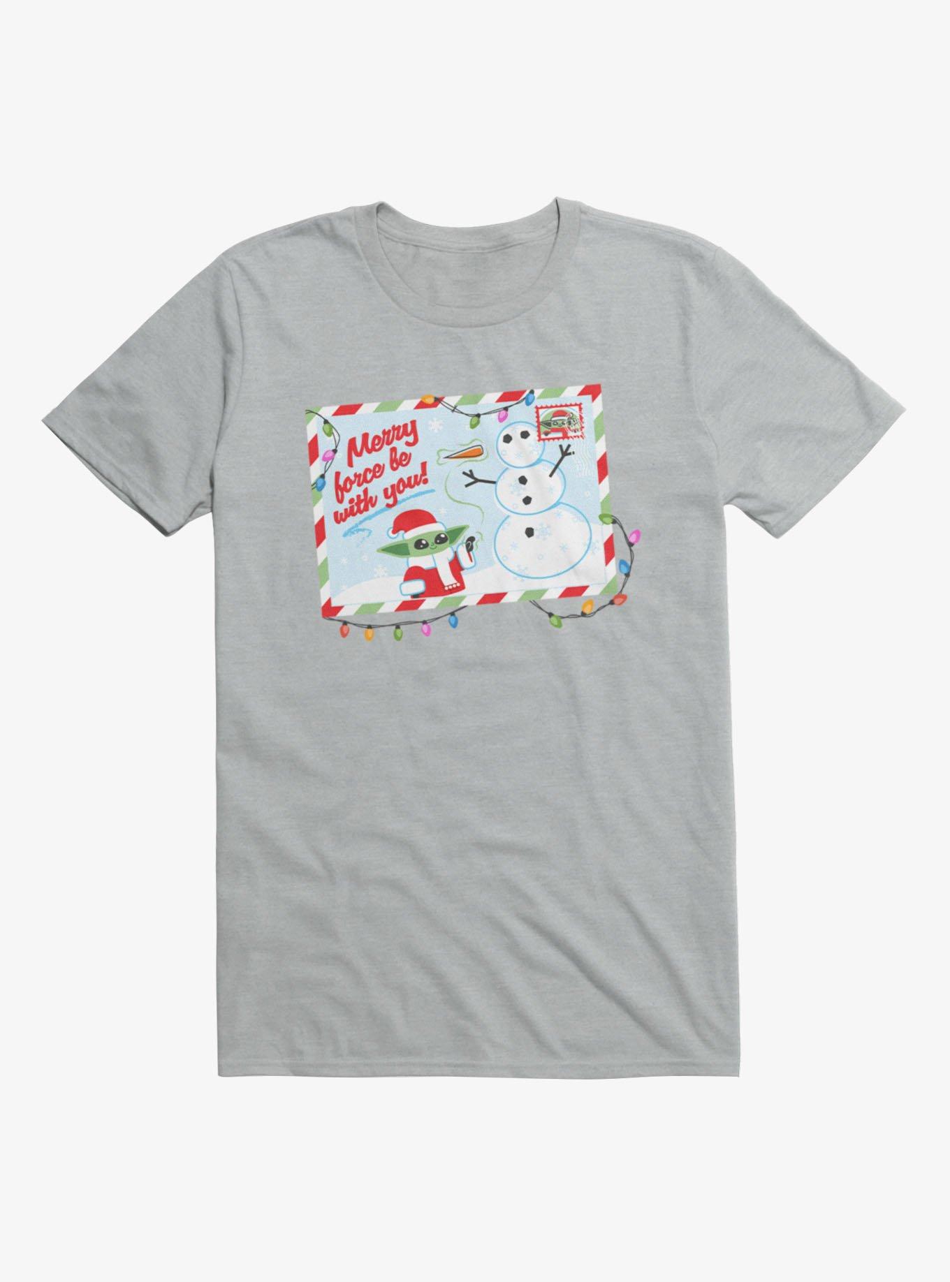 Star Wars The Mandalorian Merry Force Be With You Christmas Card T-Shirt