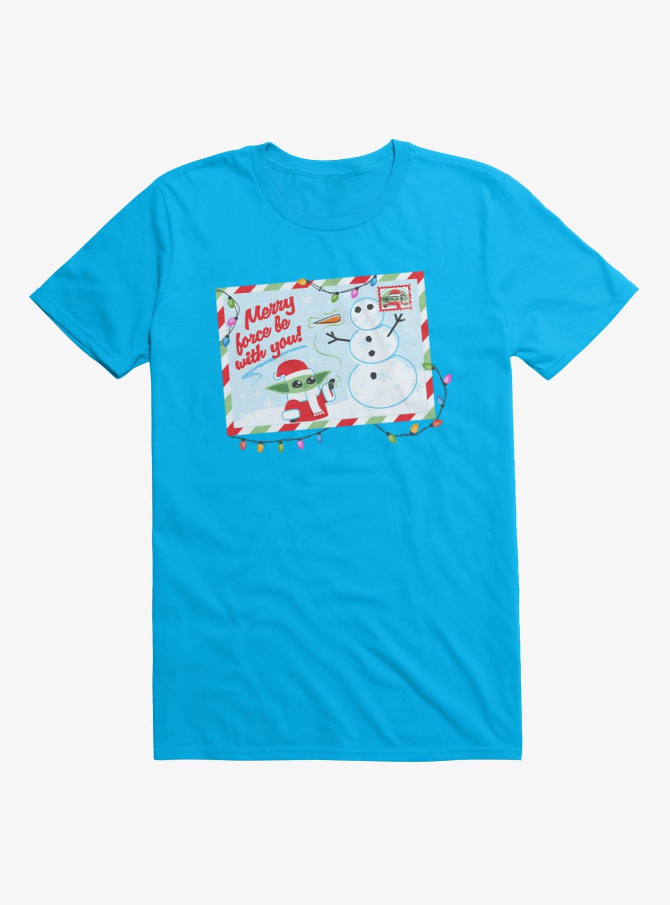 Star Wars The Mandalorian Merry Force Be With You Christmas Card T-Shirt