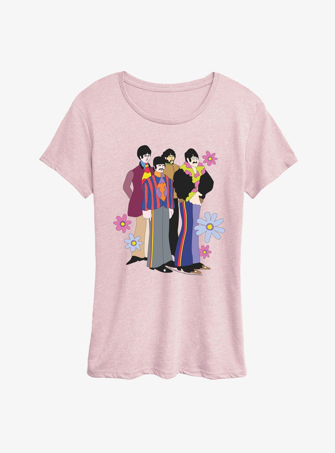 The Beatles Yellow Submarine Flowers Girls T-Shirt, HEATHER PINK, hi-res view 1