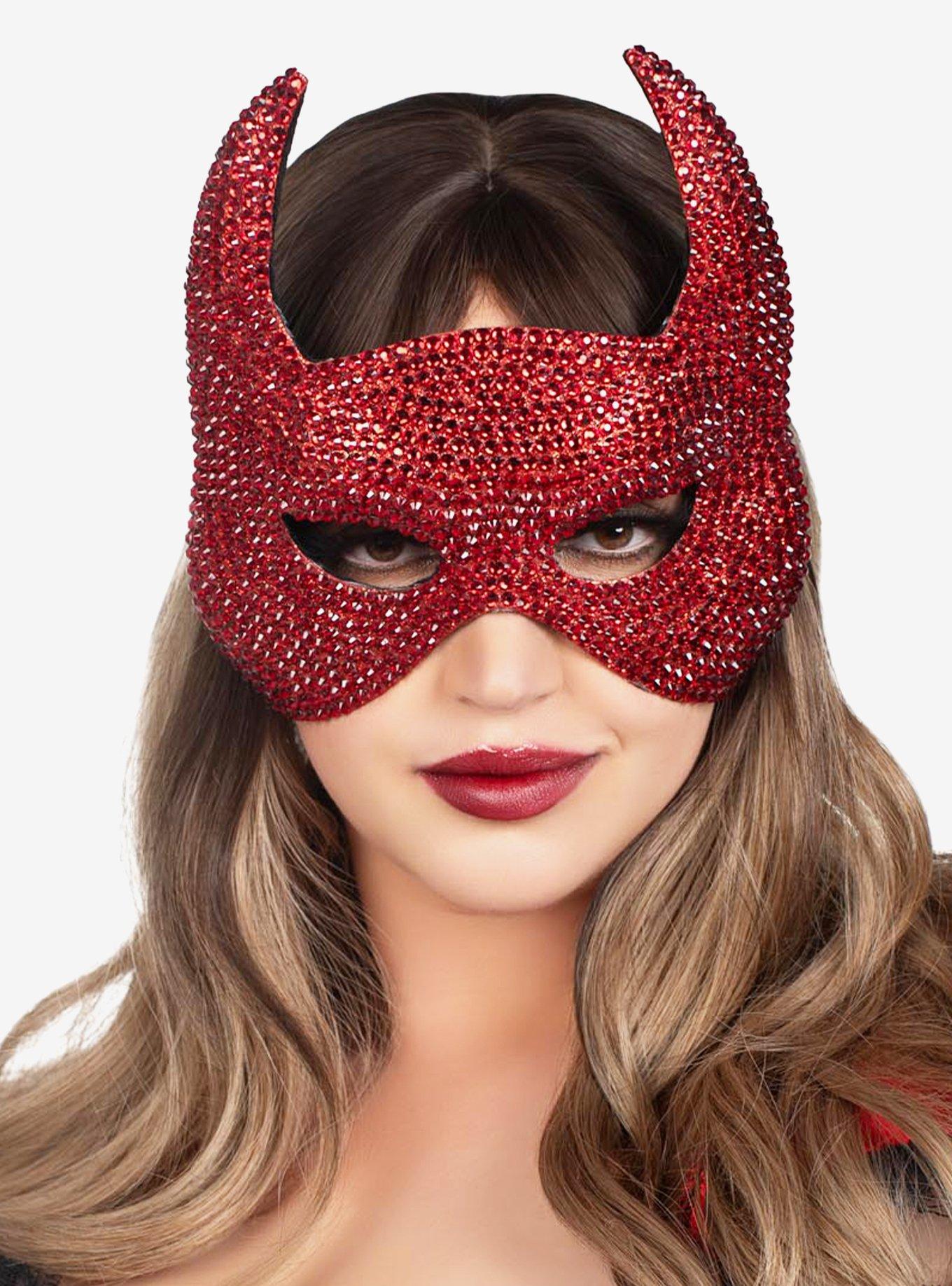 Rhinestone Devil Mask Red | Hot Topic