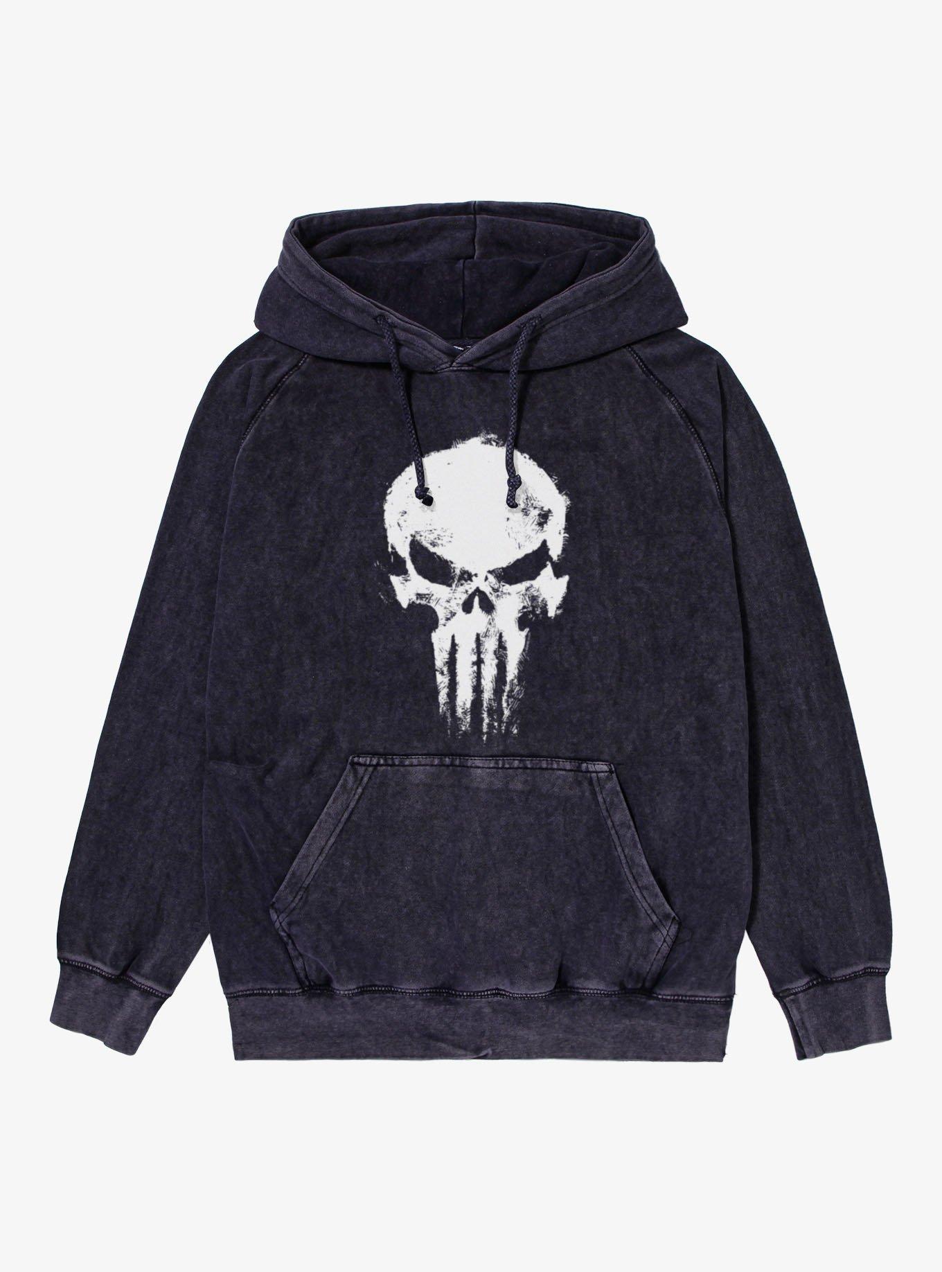 Marvel Spider-Man Brand New Day Punisher Skull Mineral Wash Hoodie