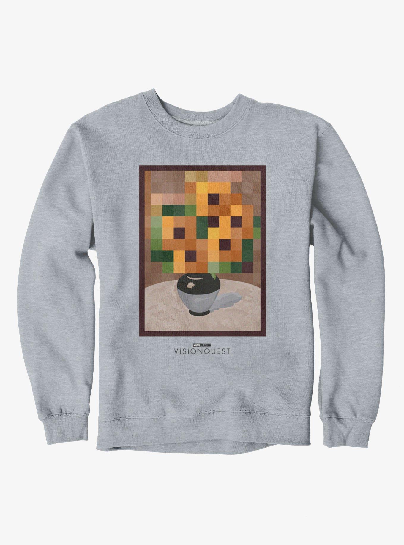 Marvel VisionQuest Pixelated Flower Pot Still Life Painting Sweatshirt