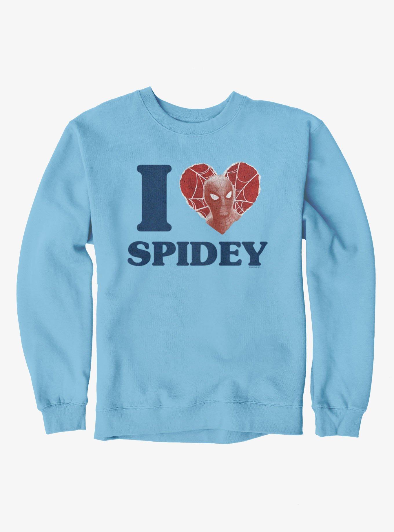 Marvel Spider-Man Brand New Day I Love Spidey Face Heart Sweatshirt