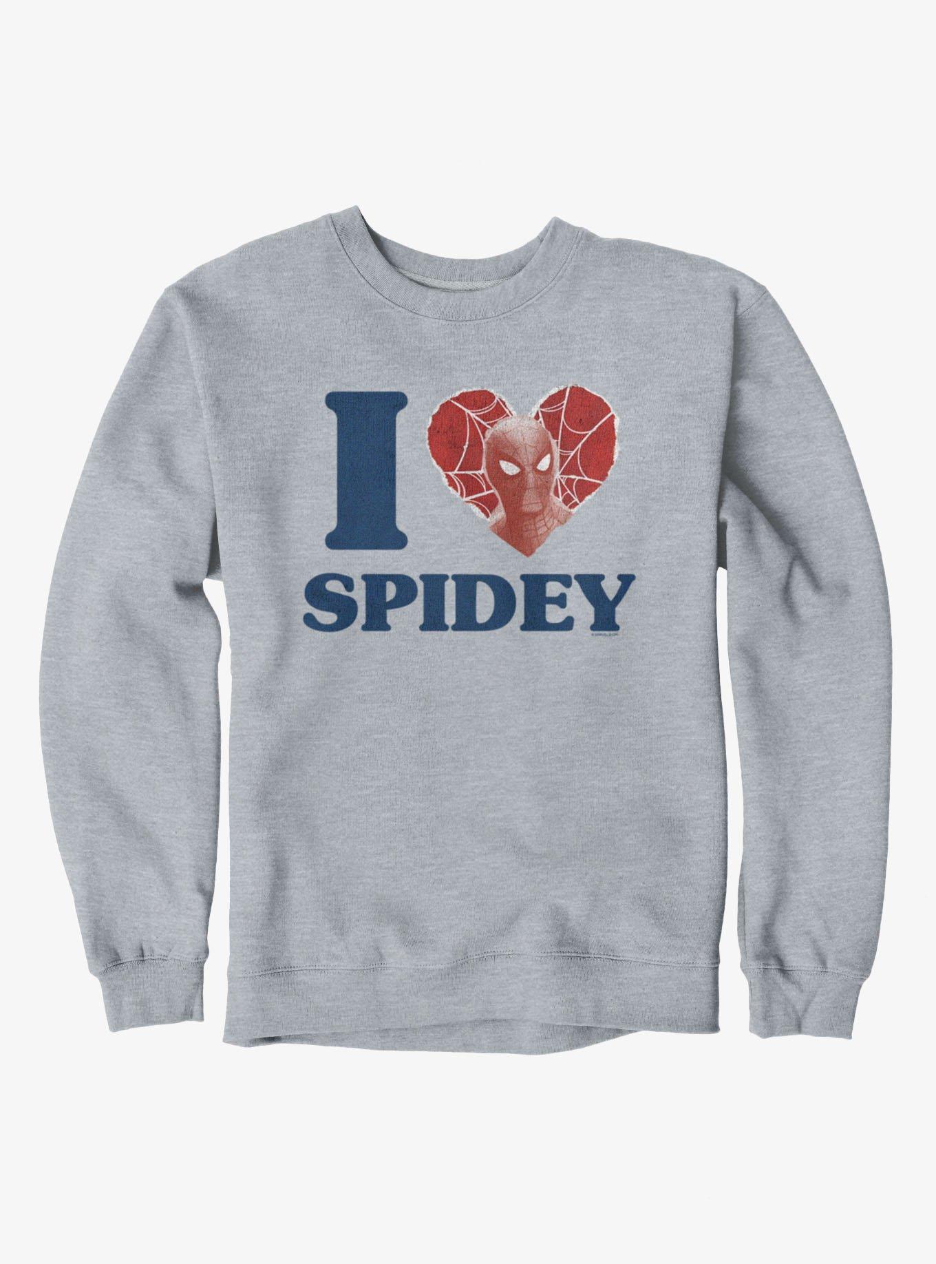 Marvel Spider-Man Brand New Day I Love Spidey Face Heart Sweatshirt