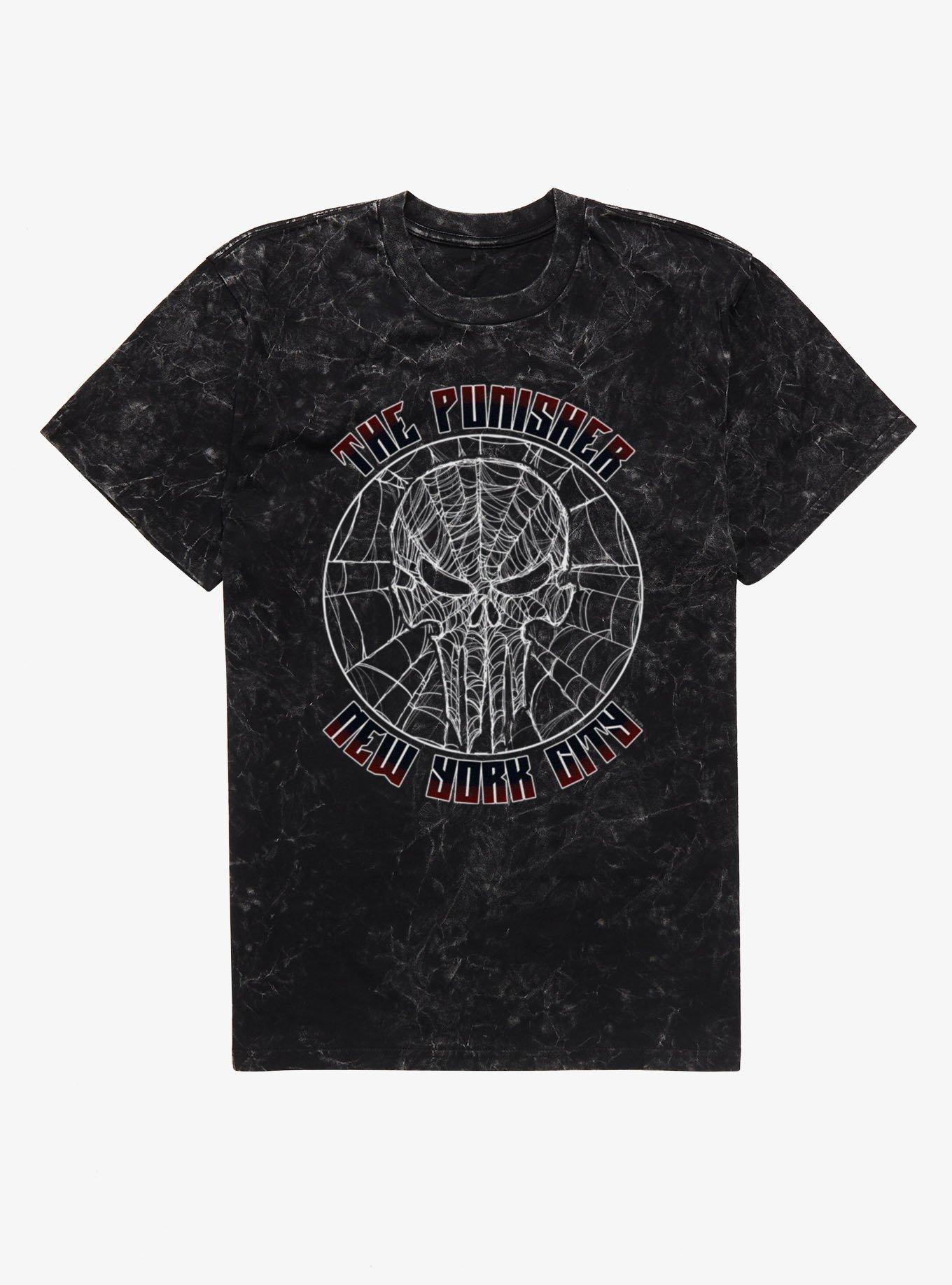 Marvel Spider-Man Brand New Day Punisher Web Icon York City Mineral Wash T-Shirt