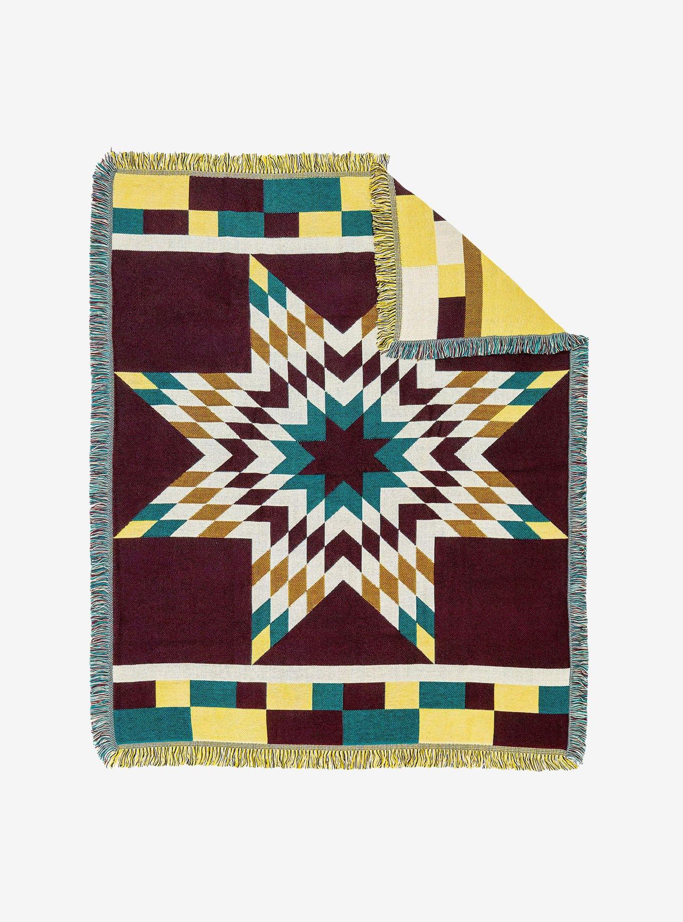 Barn Quilt Jacquard Tapestry Throw Blanket