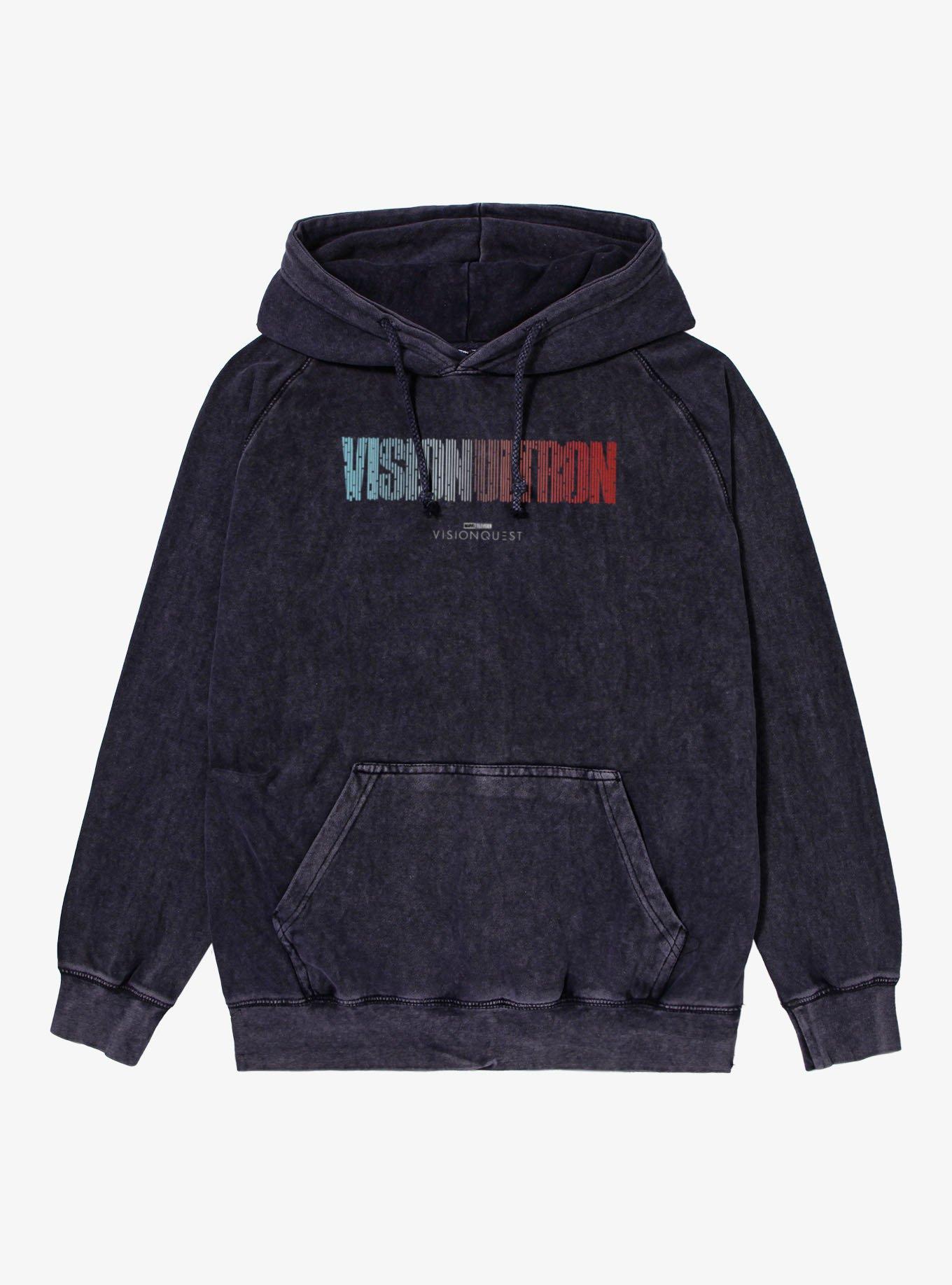Marvel VisionQuest Vision Ultron Text Vintage Mineral Washed Hoodie