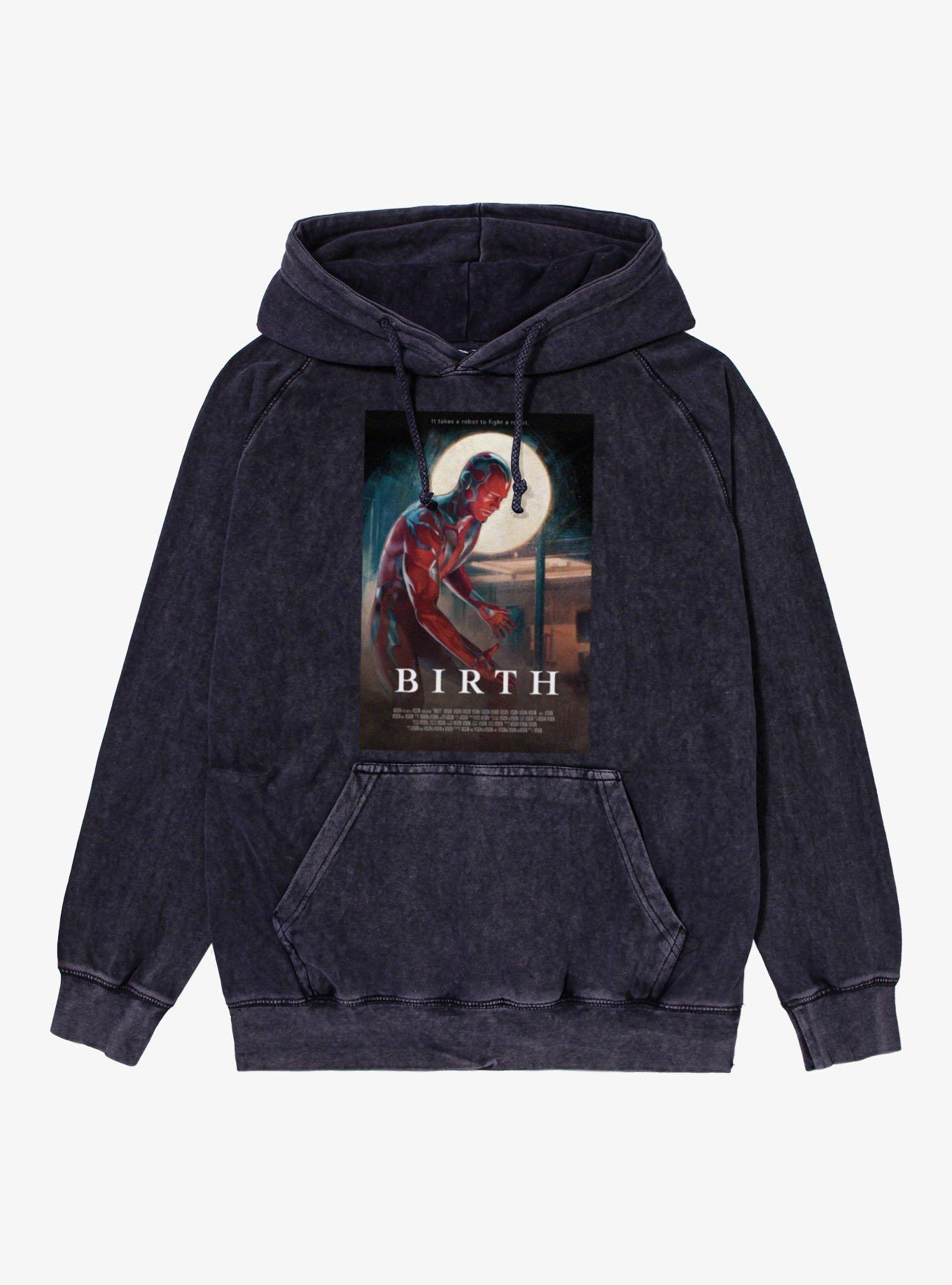 Marvel VisionQuest Birth Robot Movie Poster Vintage Mineral Washed Hoodie