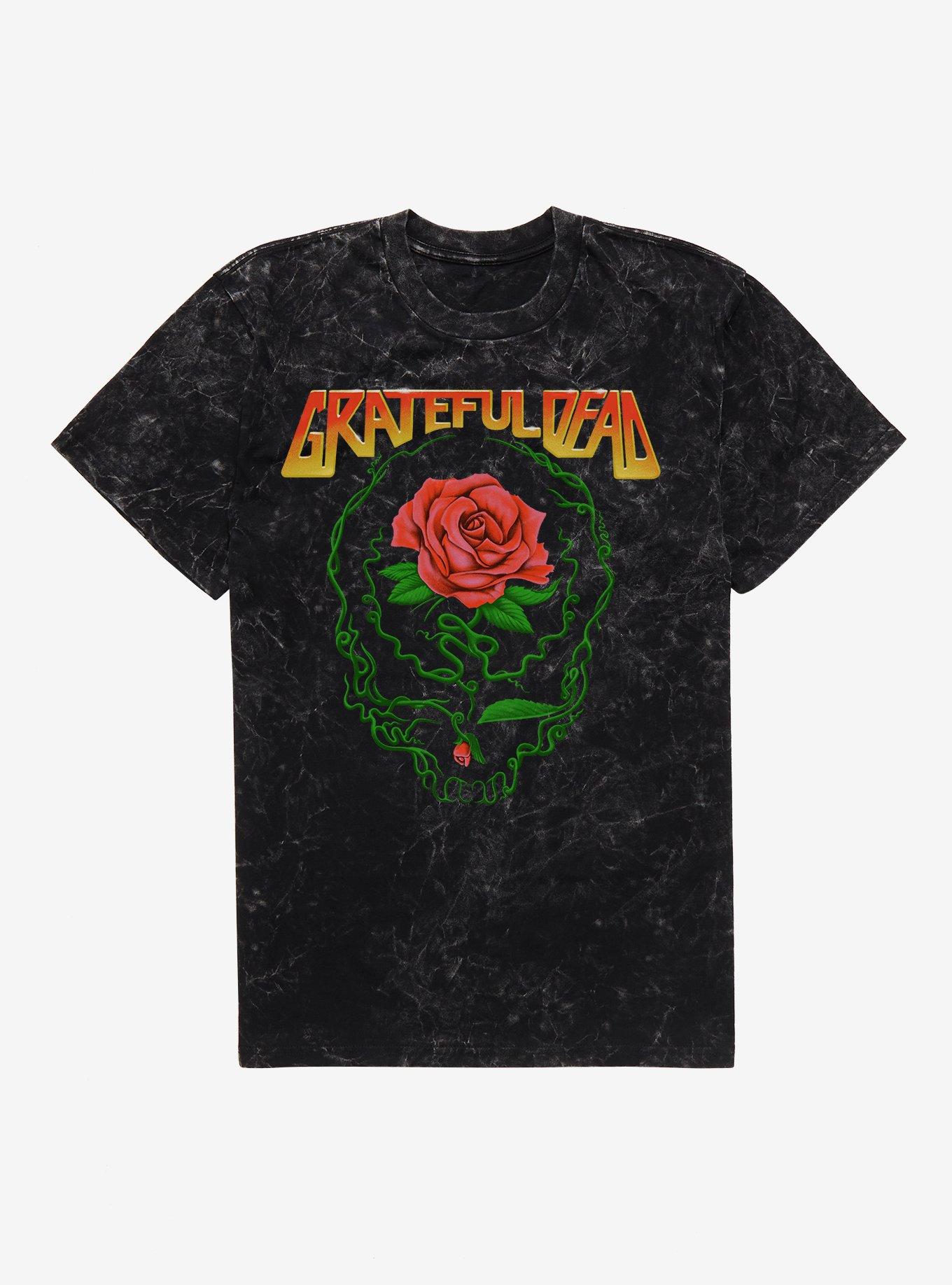 Grateful Dead Rose Skull logo Mineral Wash T-Shirt