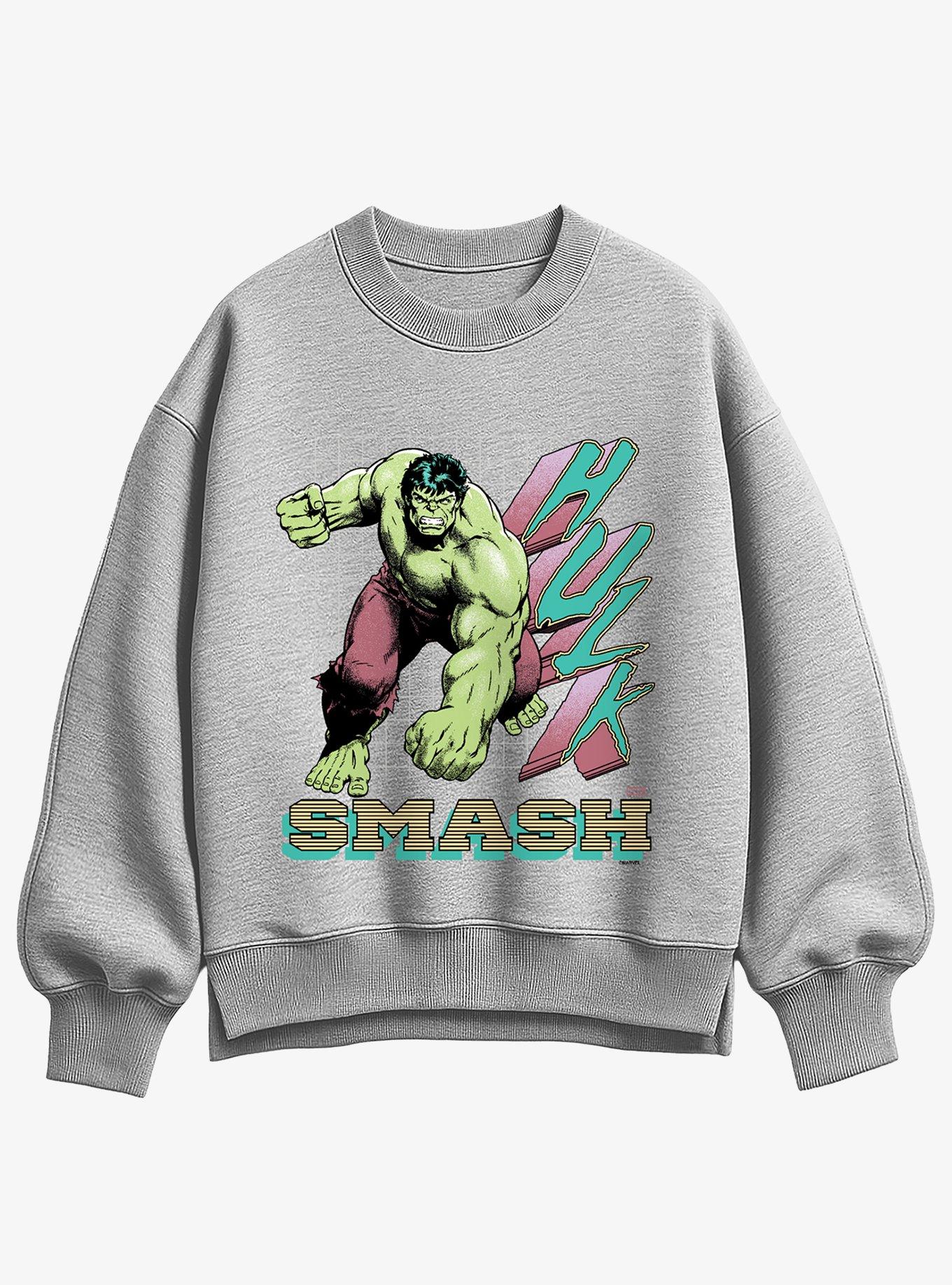 Marvel Hulk Vintage Girls Oversized Sweatshirt