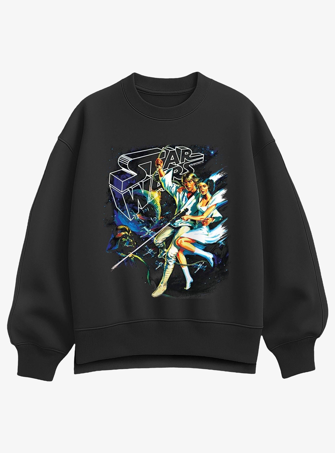Star Wars Retro Luke and Leia Girls Oversized Sweatshirt