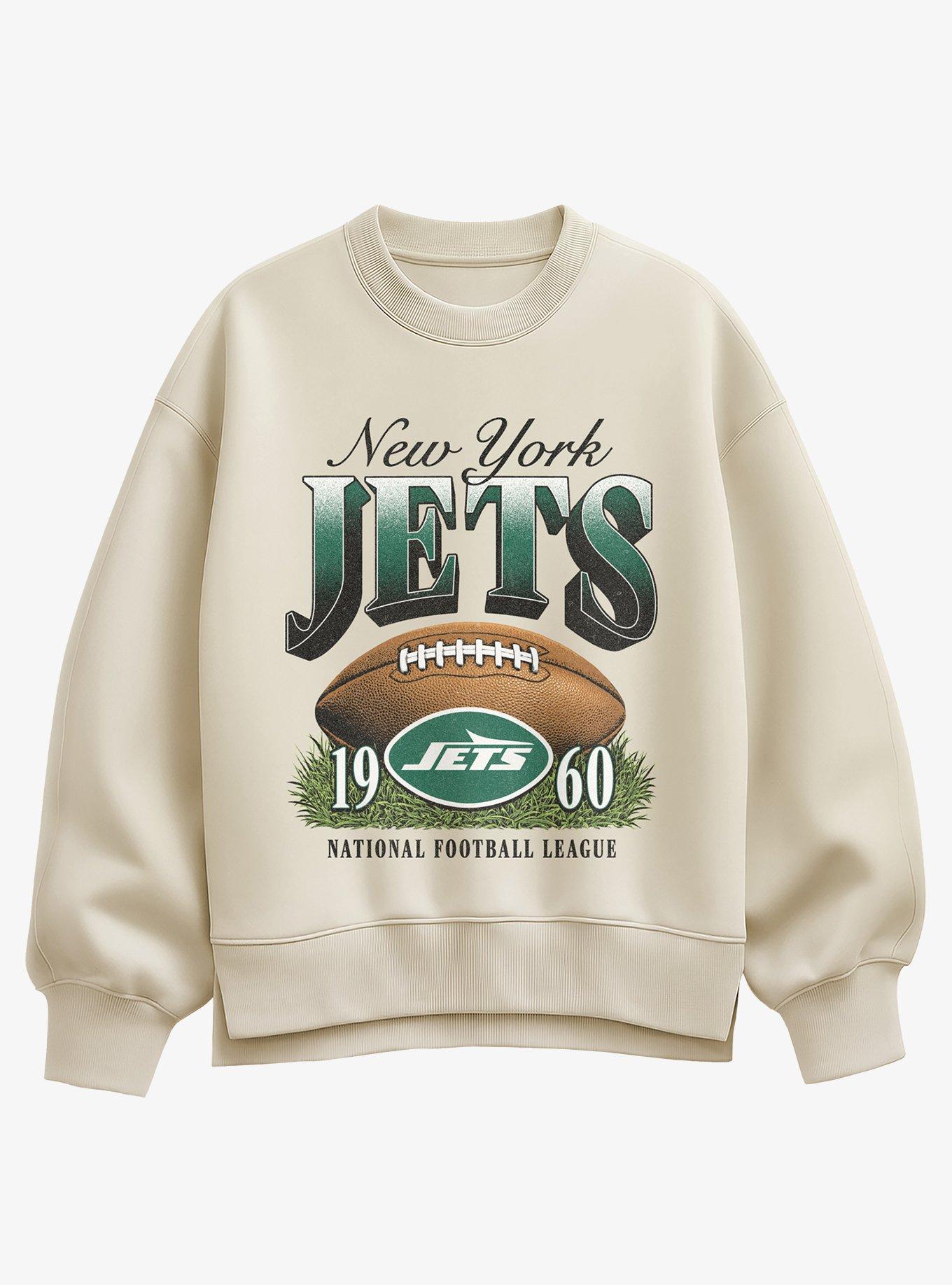 NFL 1960 New York Jets Sunday Snap Girls Oversized Sweatshirt