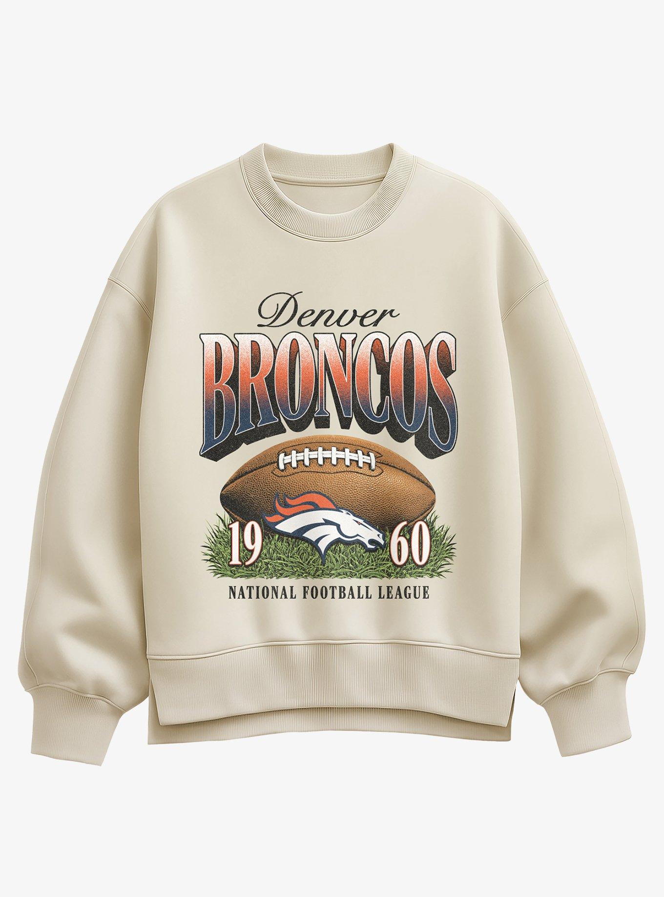 NFL 1960 Denver Broncos Sunday Snap Girls Oversized Sweatshirt