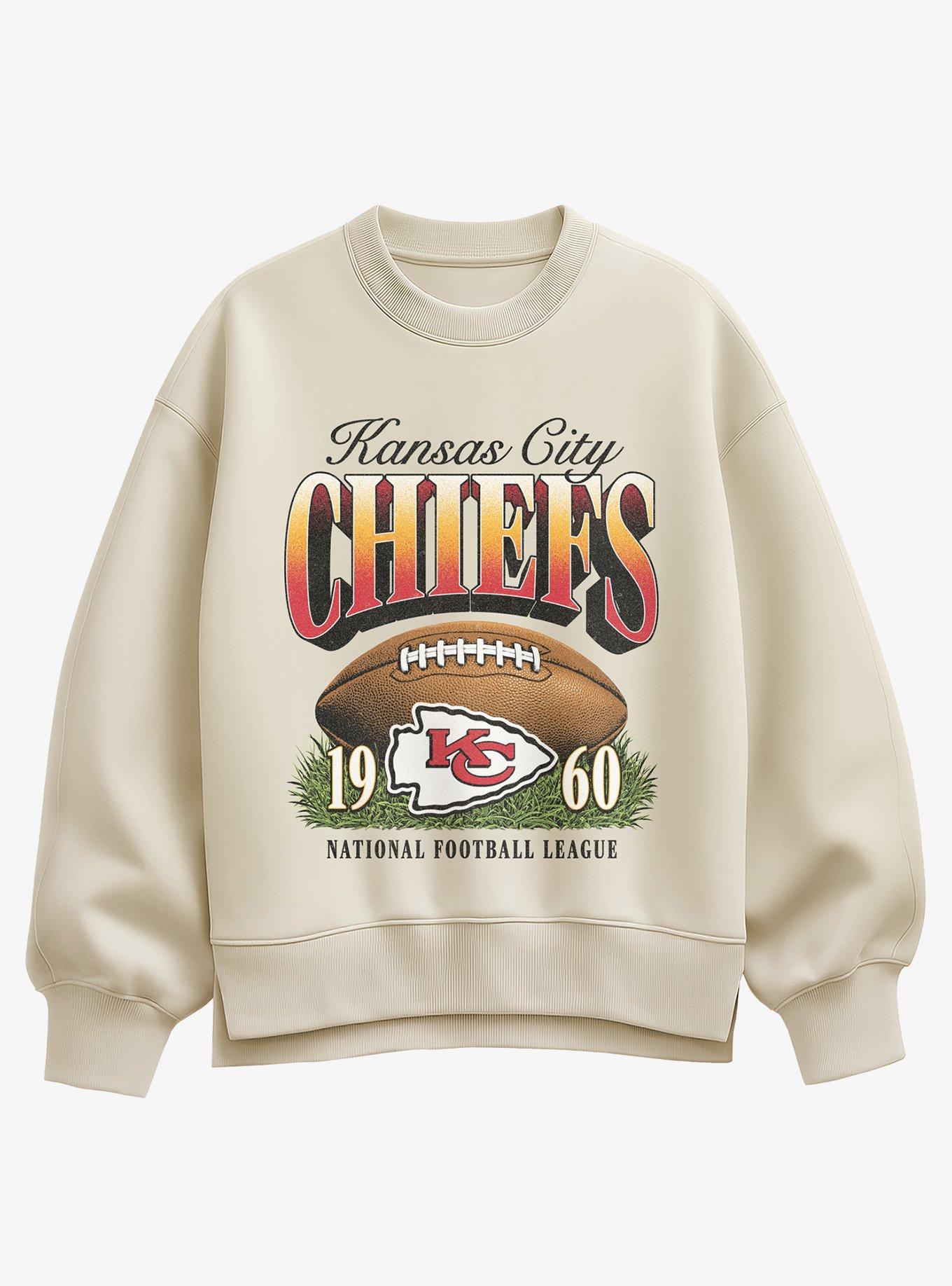 NFL 1960 Kansas City Chiefs Sunday Snap Girls Oversized Sweatshirt