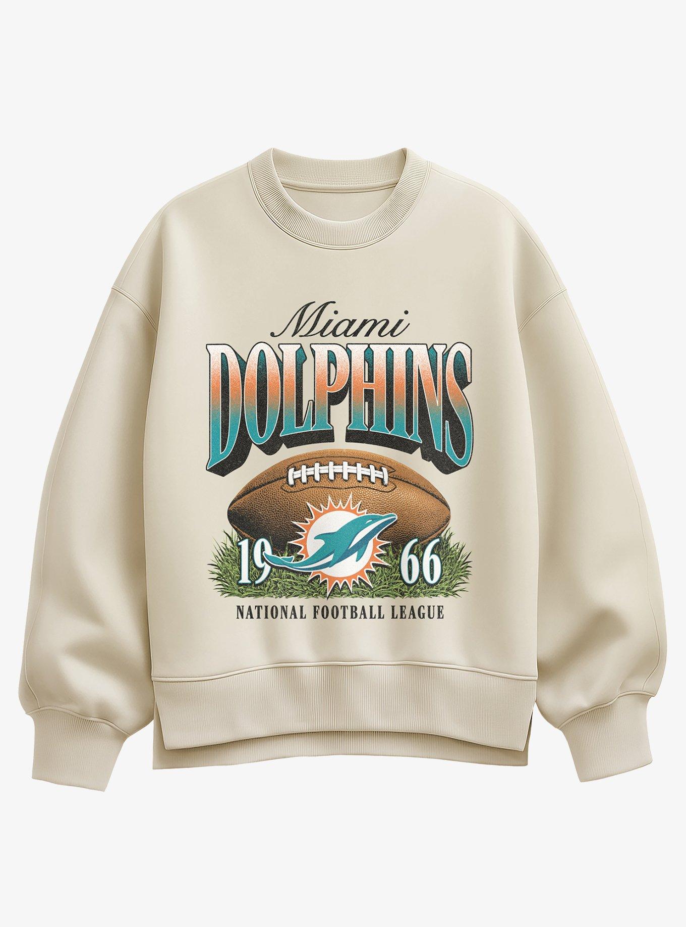 NFL 1966 Miami Dolphins Sunday Snap Girls Oversized Sweatshirt