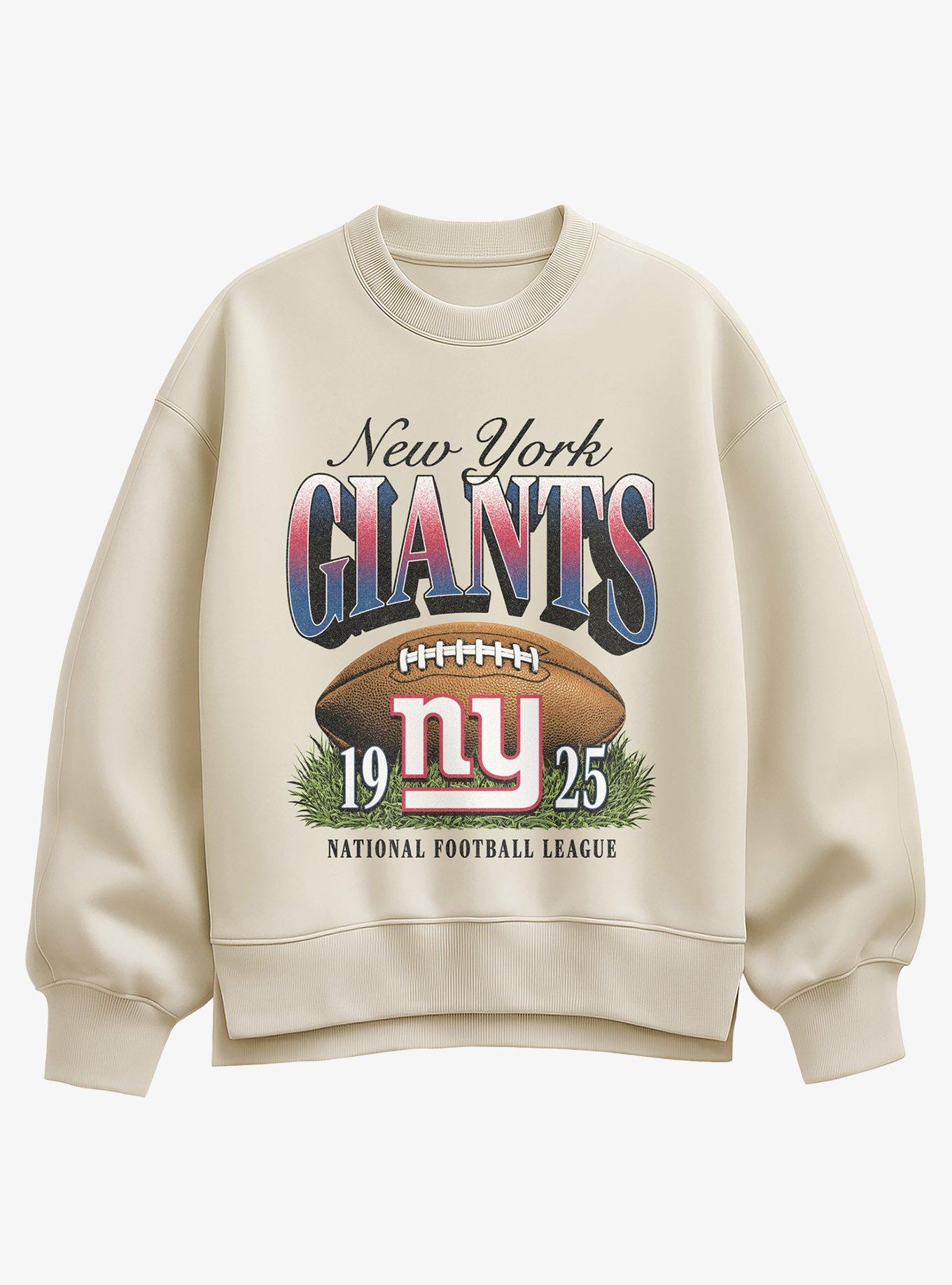 NFL 1925 New York Giants Sunday Snap Girls Oversized Sweatshirt