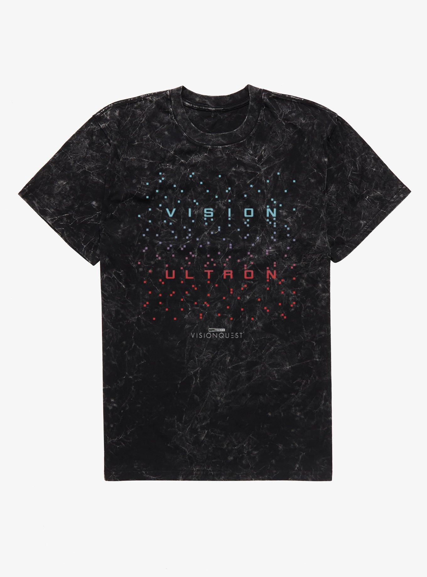 Marvel VisionQuest Ultron To Vision Pixel Data Mineral Wash T-Shirt