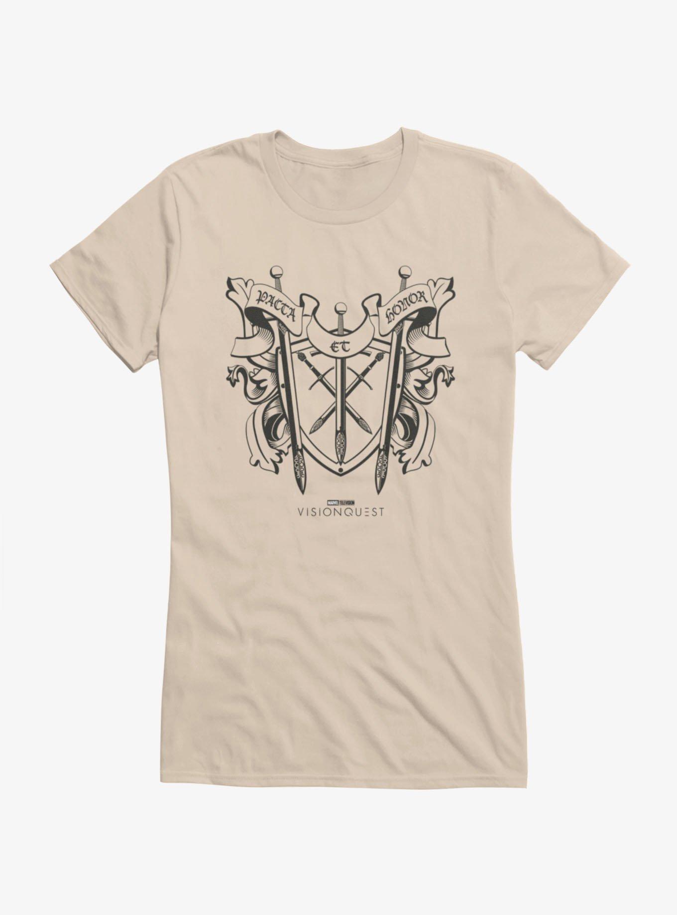 Marvel VisionQuest Pacta Et Honor Sword And Shield Crest Girls T-Shirt