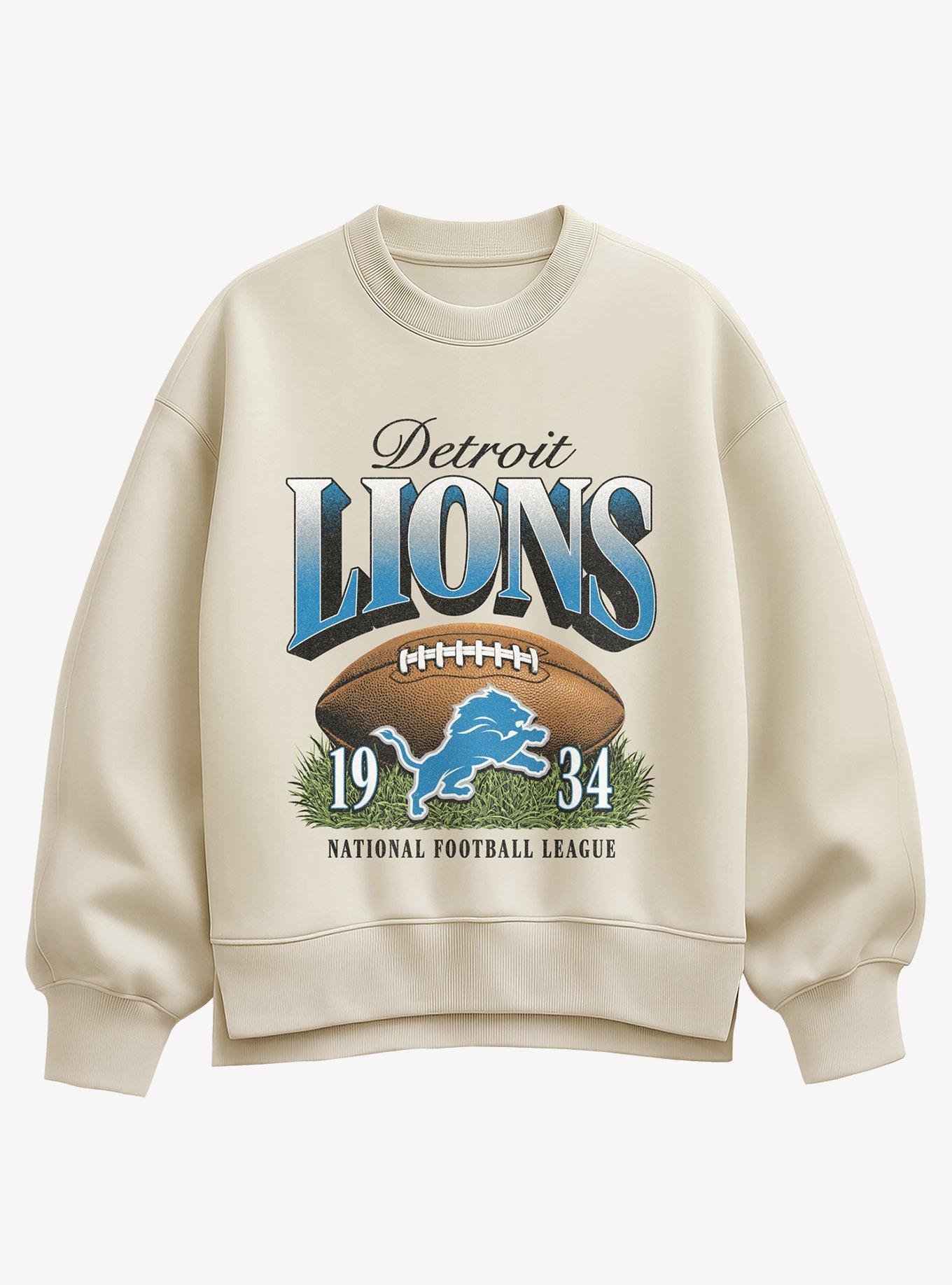 NFL 1934 Detroit Lions Sunday Snap Womens Oversized Sweatshirt