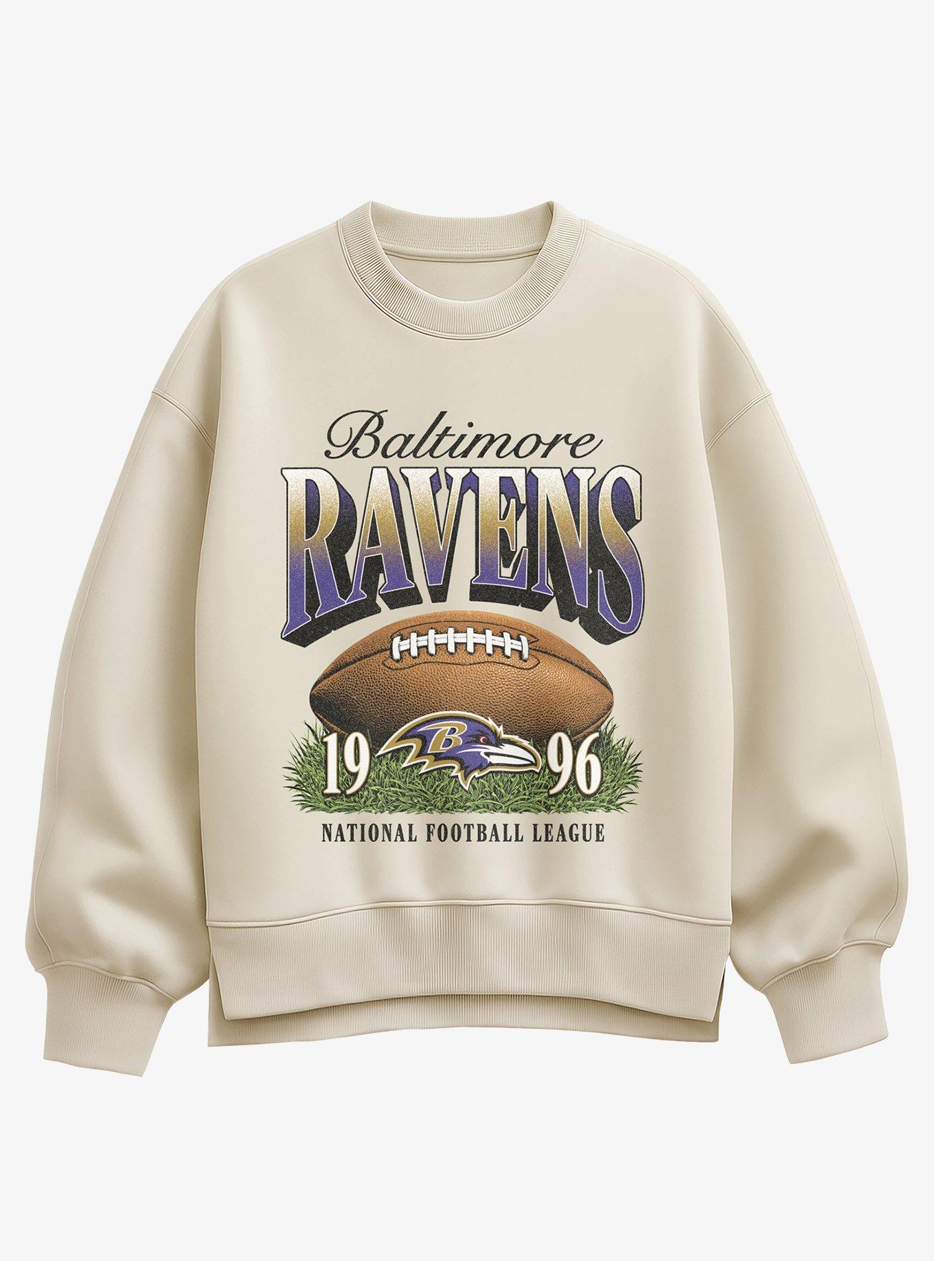 NFL 1996 Baltimore Ravens Sunday Snap Womens Oversized Sweatshirt