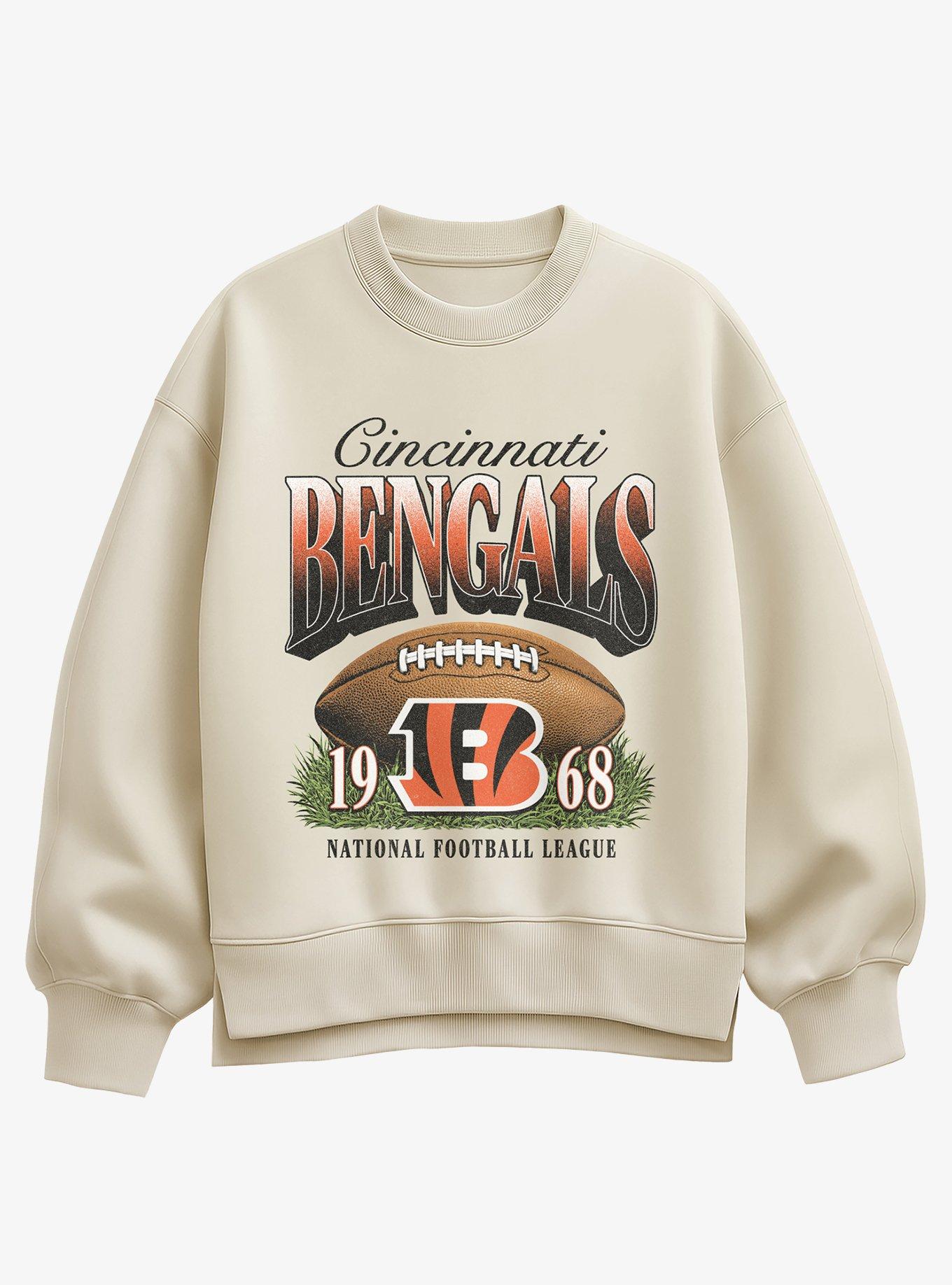 NFL 1968 Cincinnati Bengals Sunday Snap Womens Oversized Sweatshirt