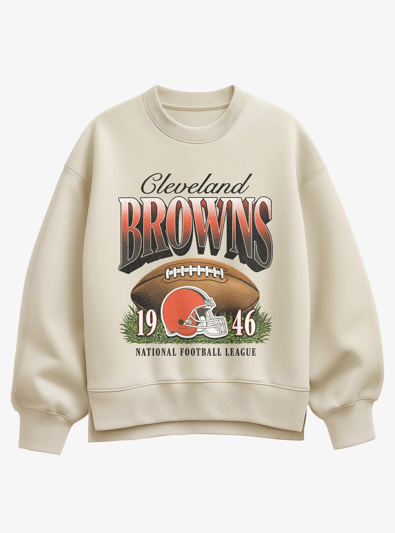 NFL 1946 Cleveland Browns Sunday Snap Womens Oversized Sweatshirt