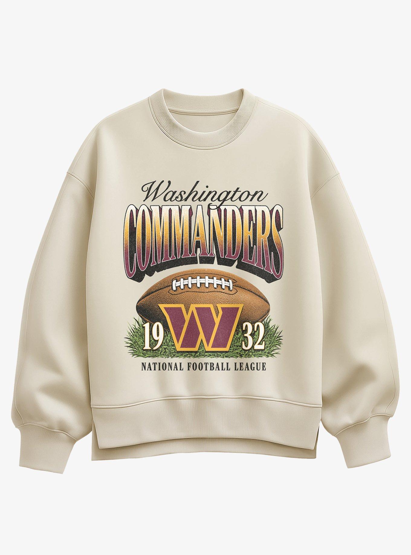 NFL 1932 Washington Commanders Sunday Snap Womens Oversized Sweatshirt