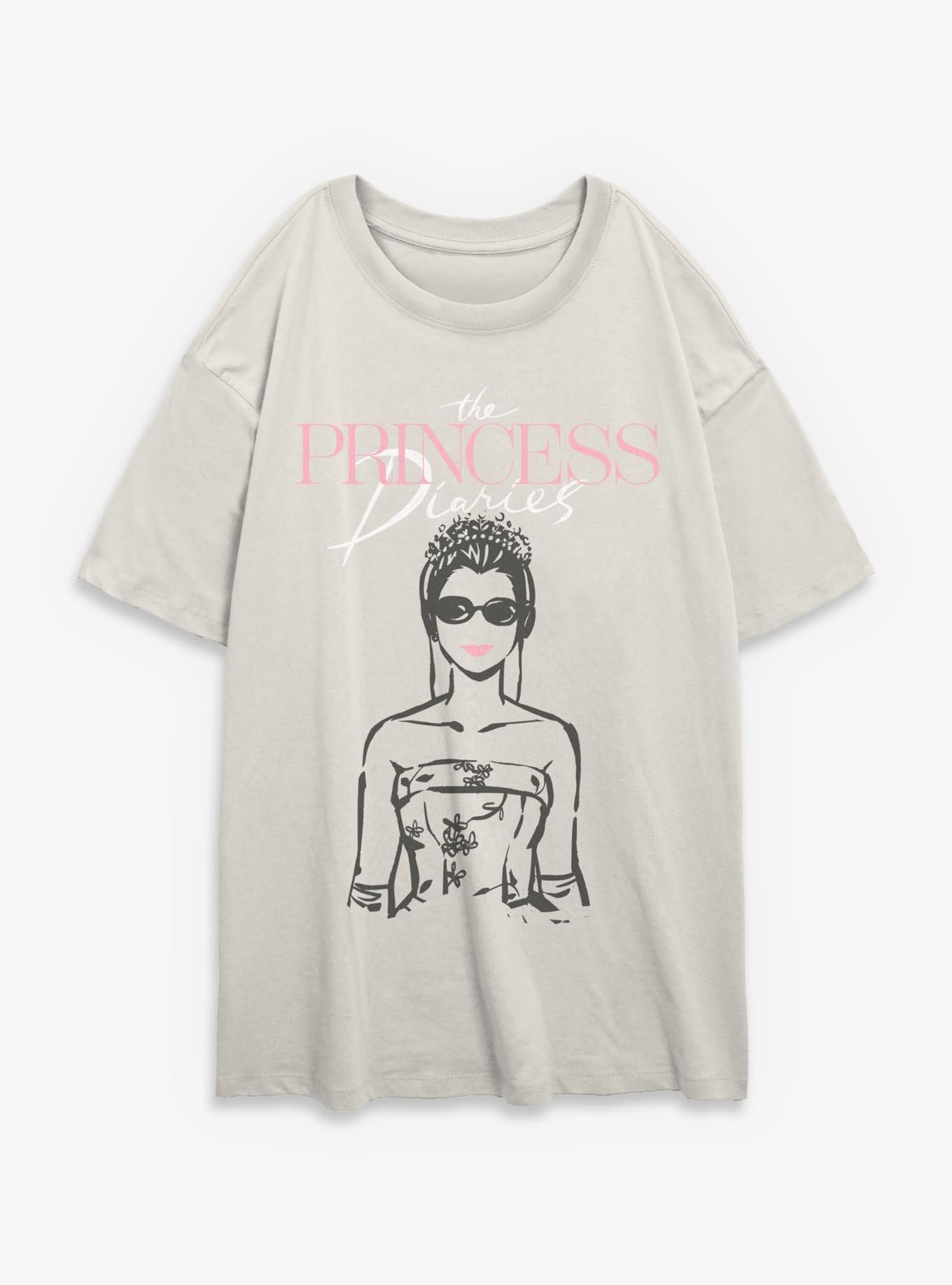 Disney The Princess Diaries Mia Sketch Girls Oversized T-Shirt, EGRET, hi-res view 1