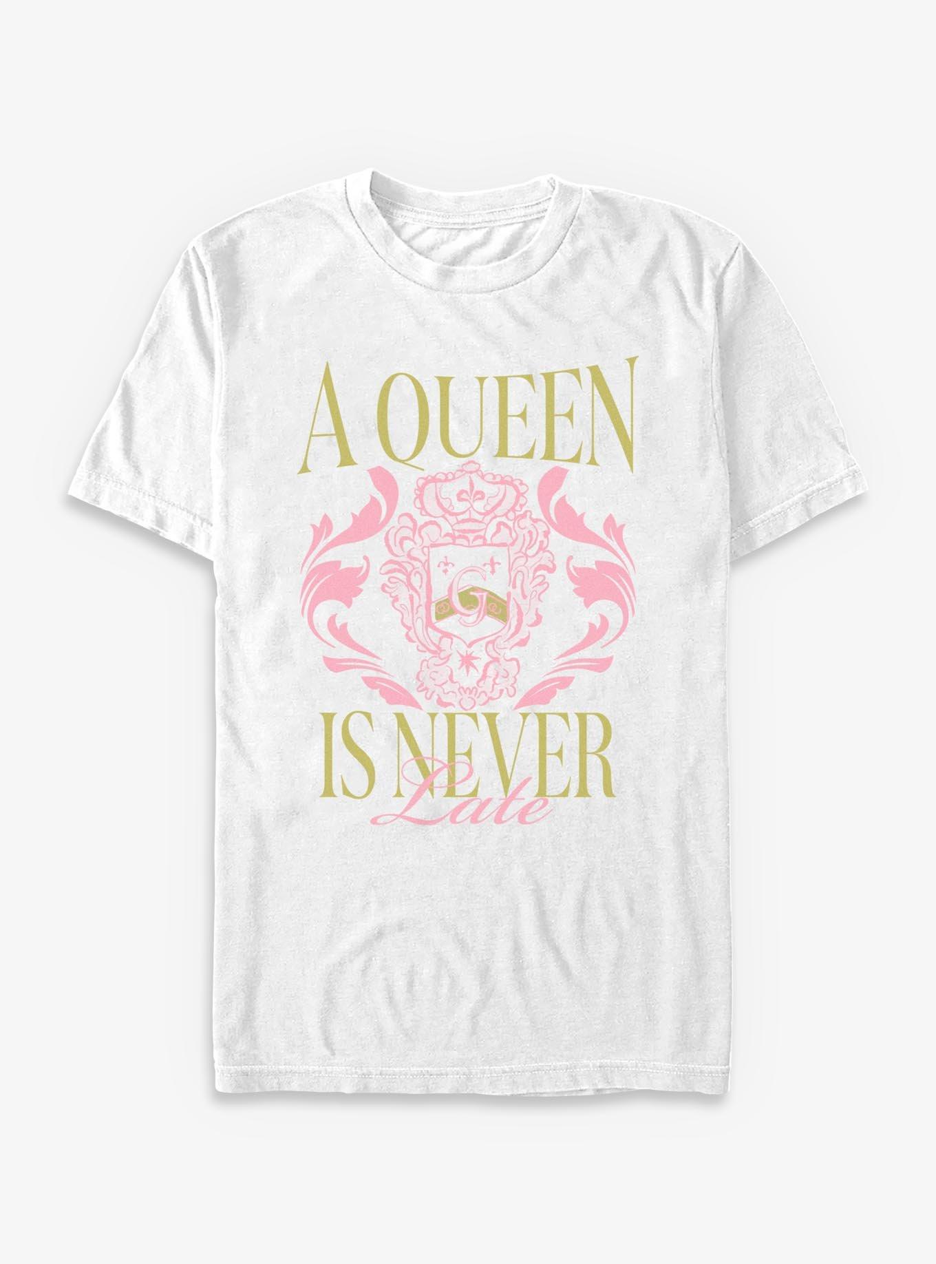 Disney The Princess Diaries A Queen Is Never Late T-Shirt, WHITE, hi-res view 1