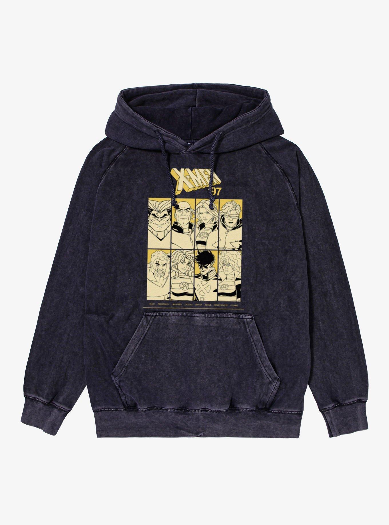 Marvel X-men 97 Team Outline Group Shot Mineral Wash Hoodie
