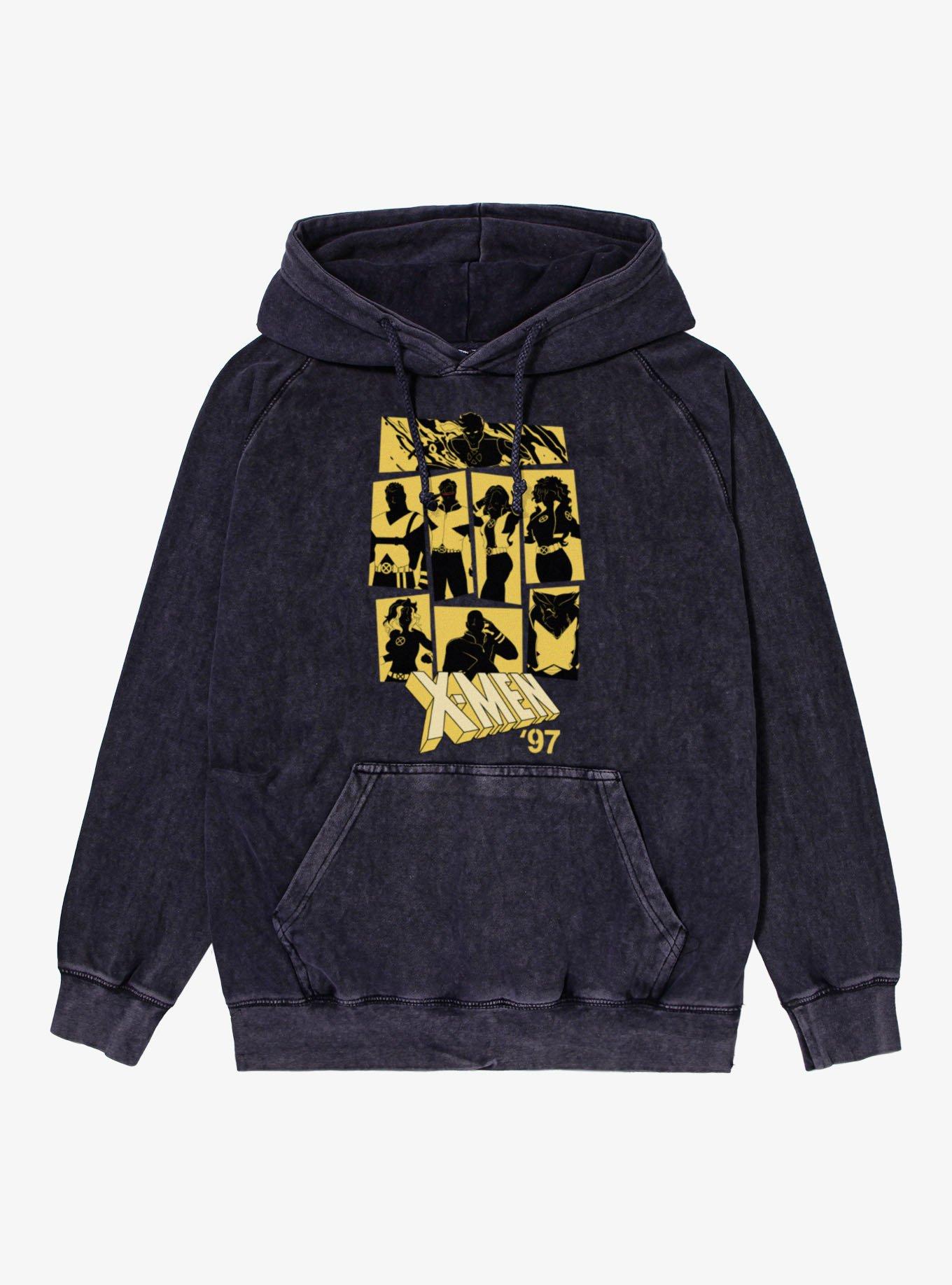 Marvel X-men 97 Dark SilhouetteTeam Panels Mineral Wash Hoodie