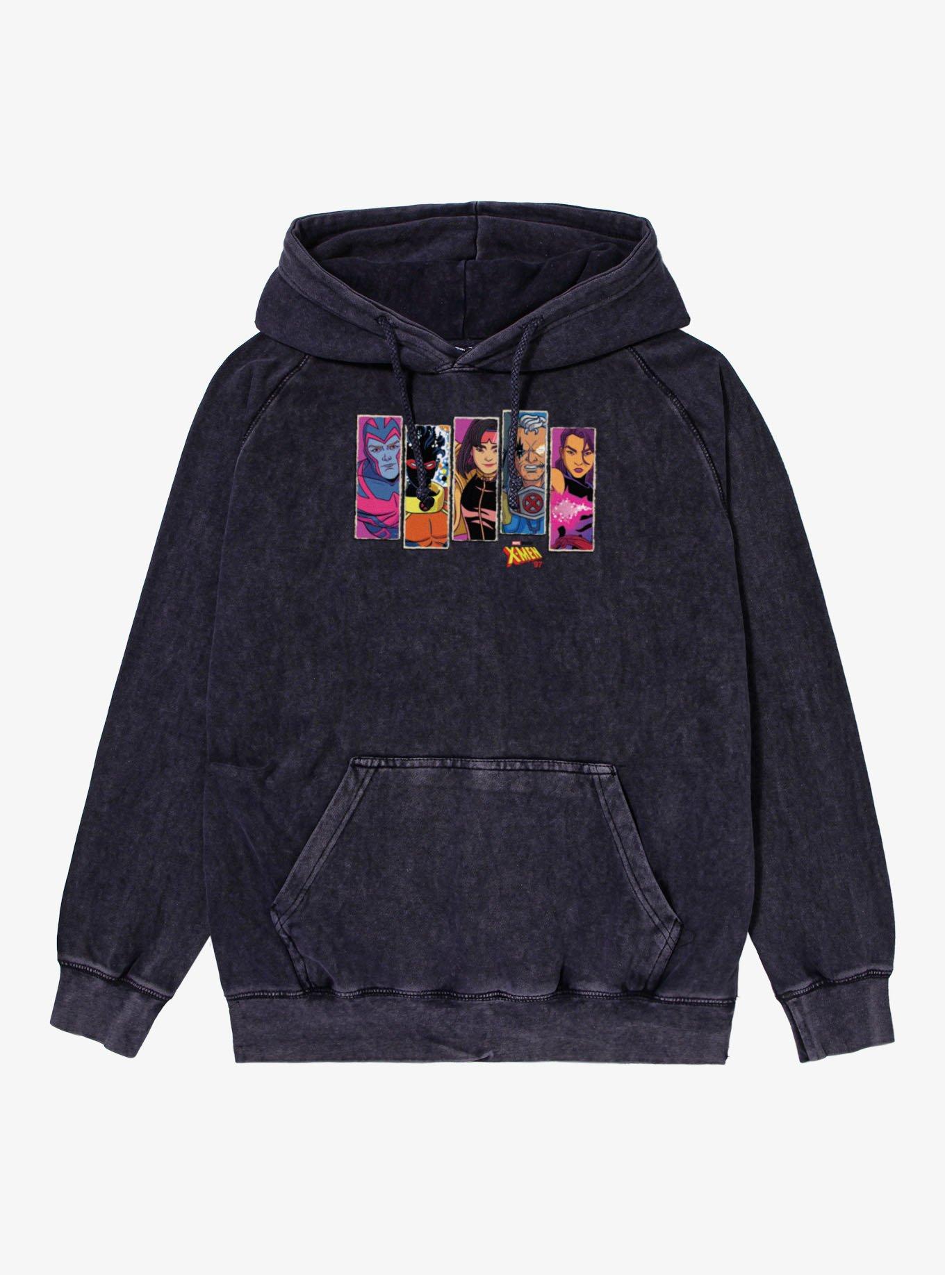 Marvel X-men 97 Character Panel 5 Strips Mineral Wash Hoodie