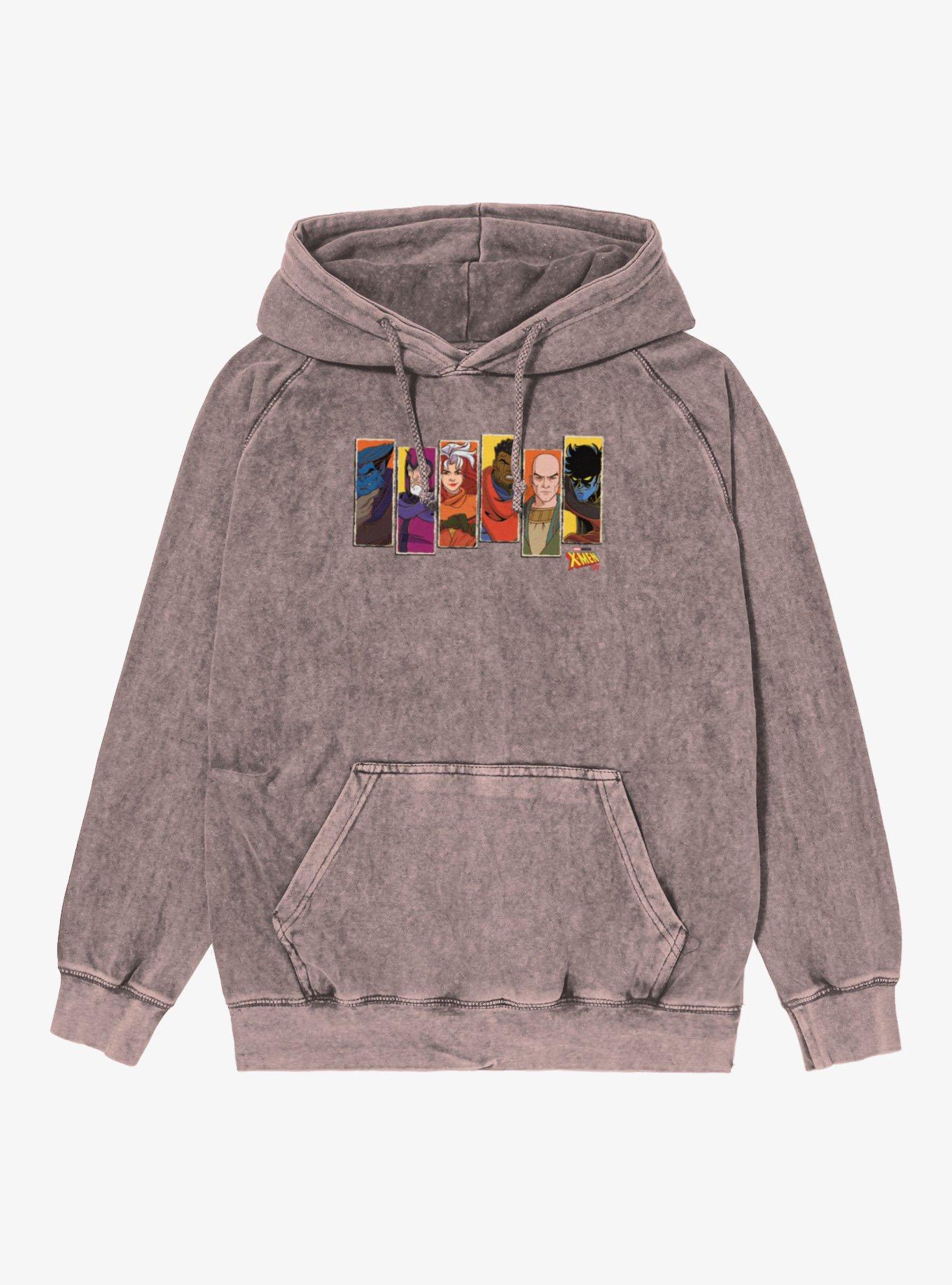 Marvel X-men 97 Character Panel 6 Strips Mineral Wash Hoodie