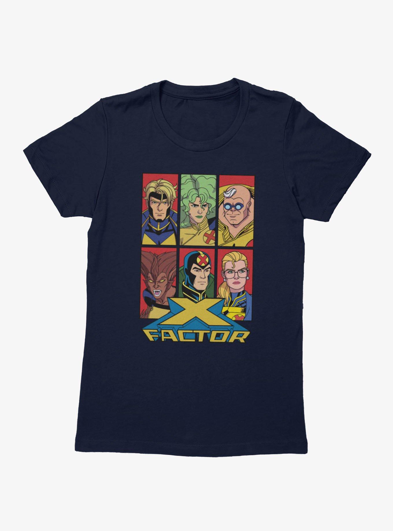 Marvel X-men 97 X Factor Team Panel Group Womens T-Shirt
