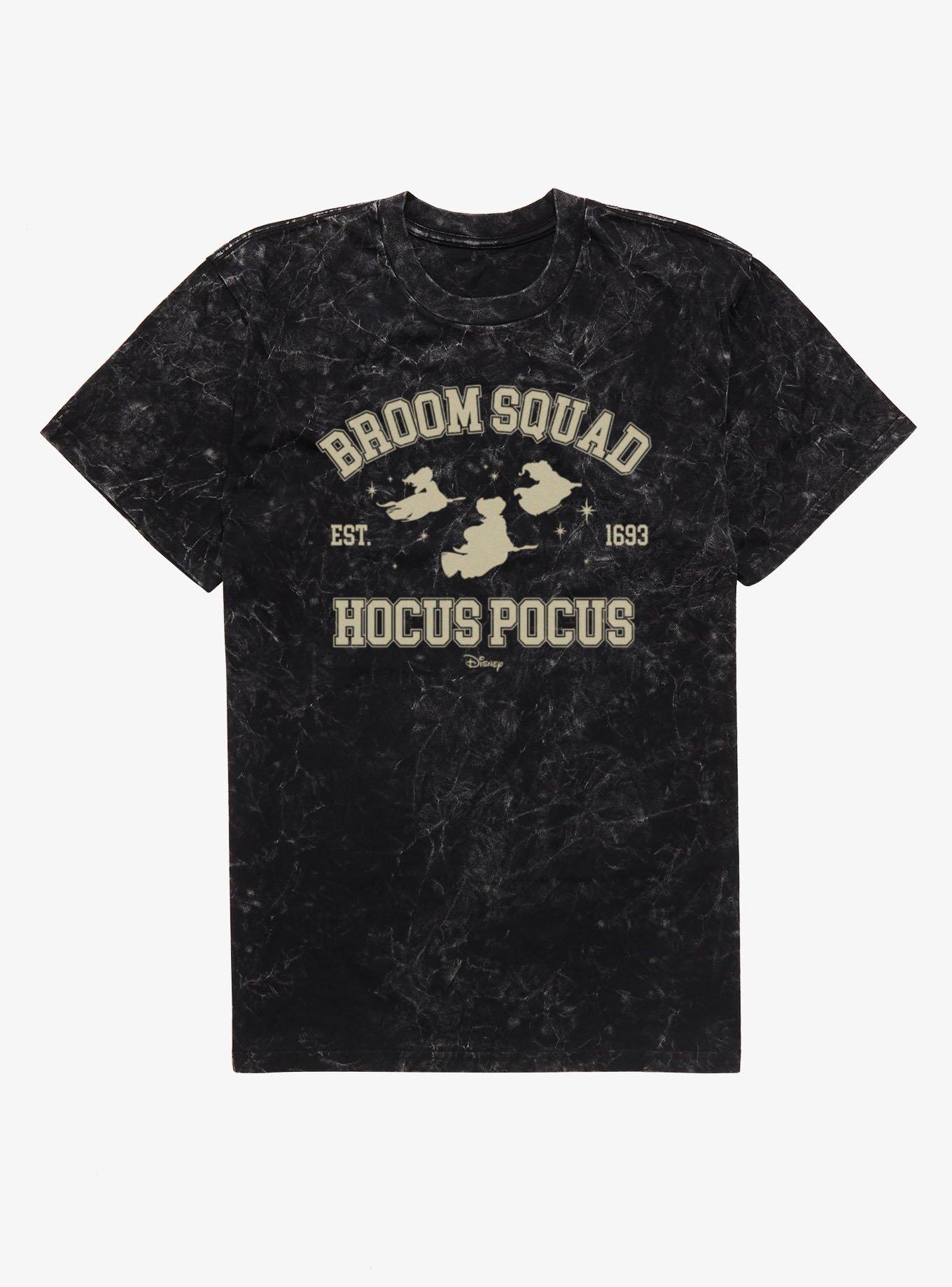 Disney Hocus Pocus Broom Squad Est 1693 Witches Silhouettes Mineral Wash T-Shirt