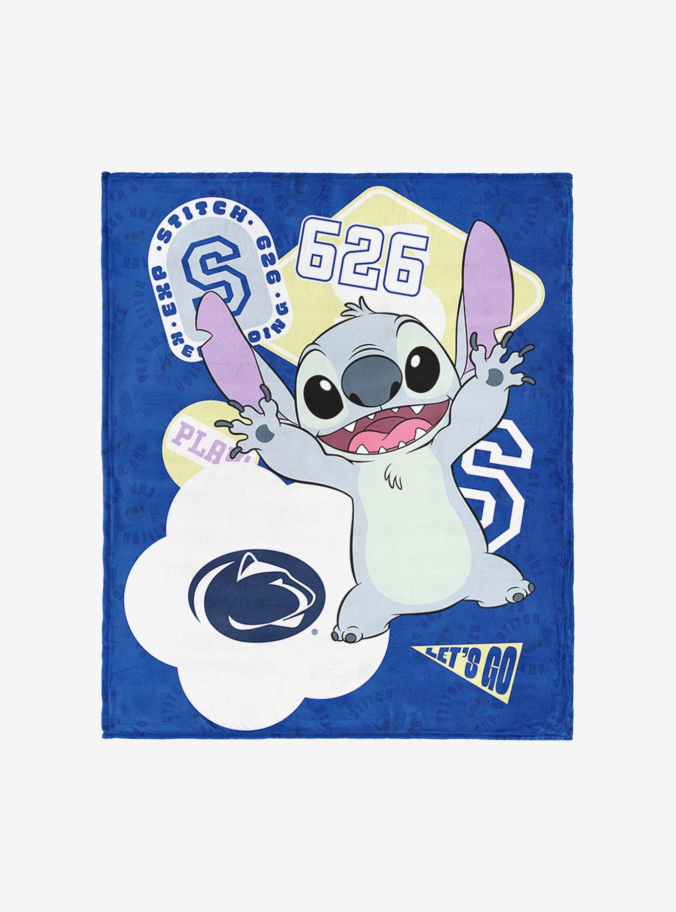 NCAA Penn State University Disney Lilo & Stitch Stickers Royal Silk Touch Throw Blanket