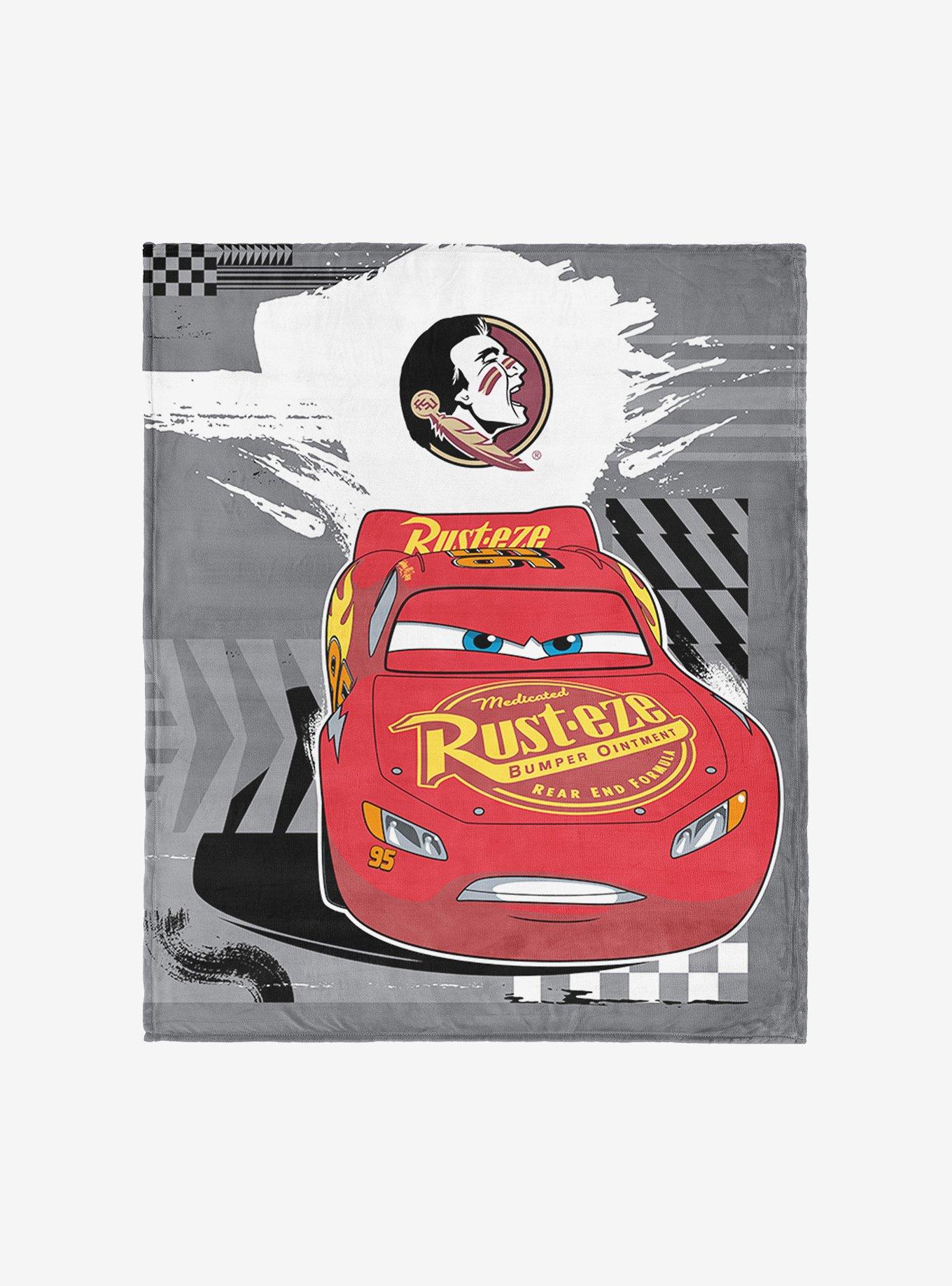 NCAA Florida State University Disney Cars Lap Time Grey Silk Touch Throw Blanket