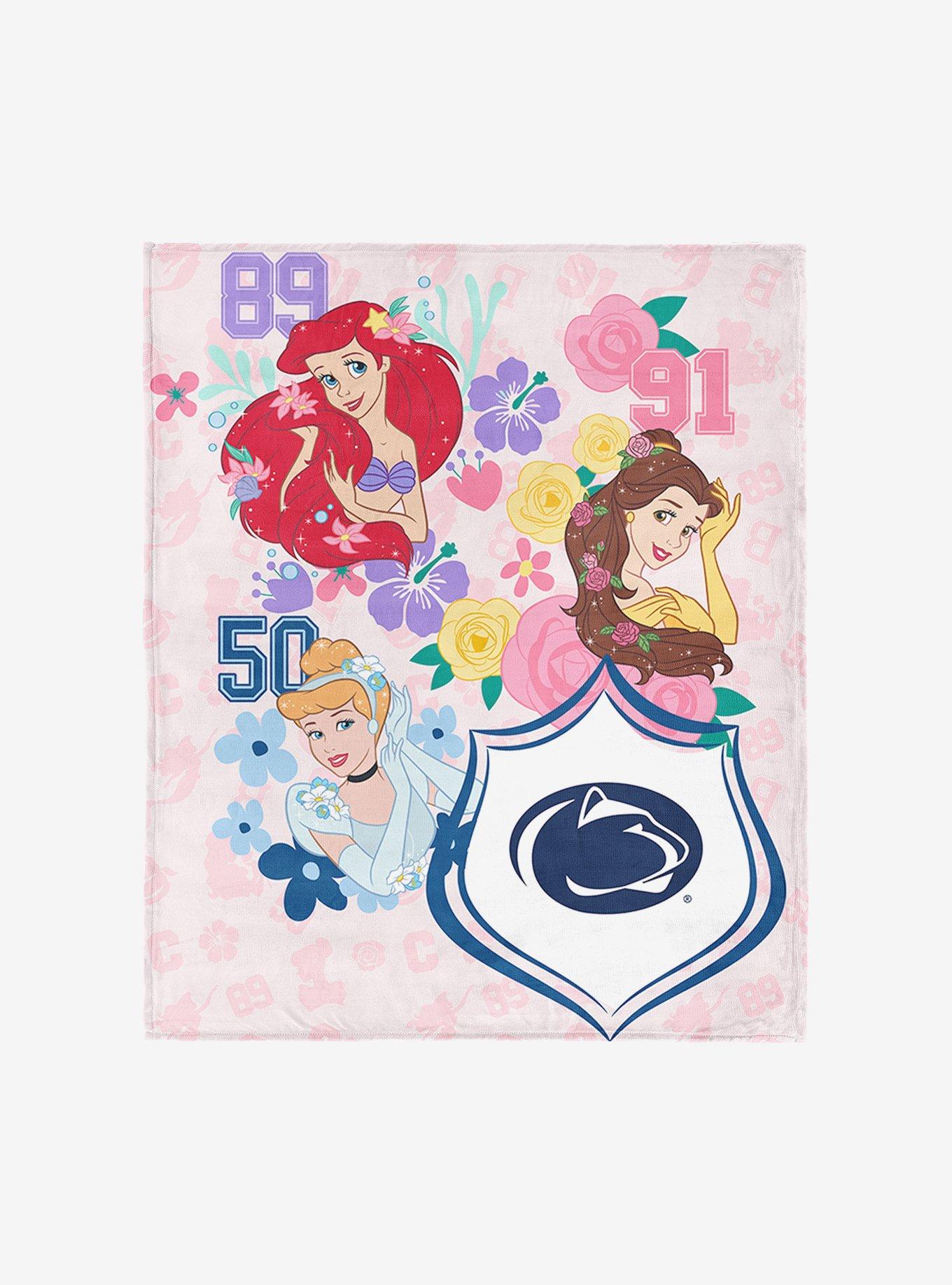 NCAA Penn State University Disney Princesses Game On Girls Pink Silk Touch Throw Blanket