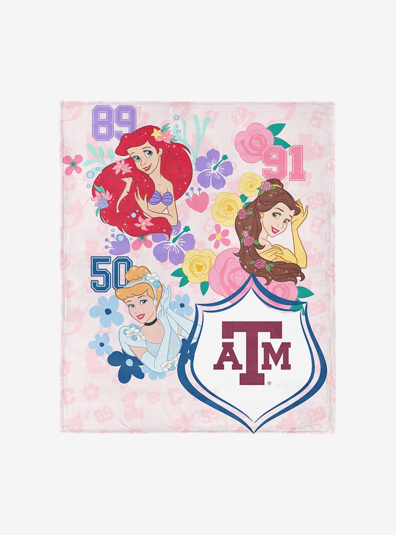 NCAA Texas A&M University Disney Princesses Game On Girls Pink Silk Touch Throw Blanket