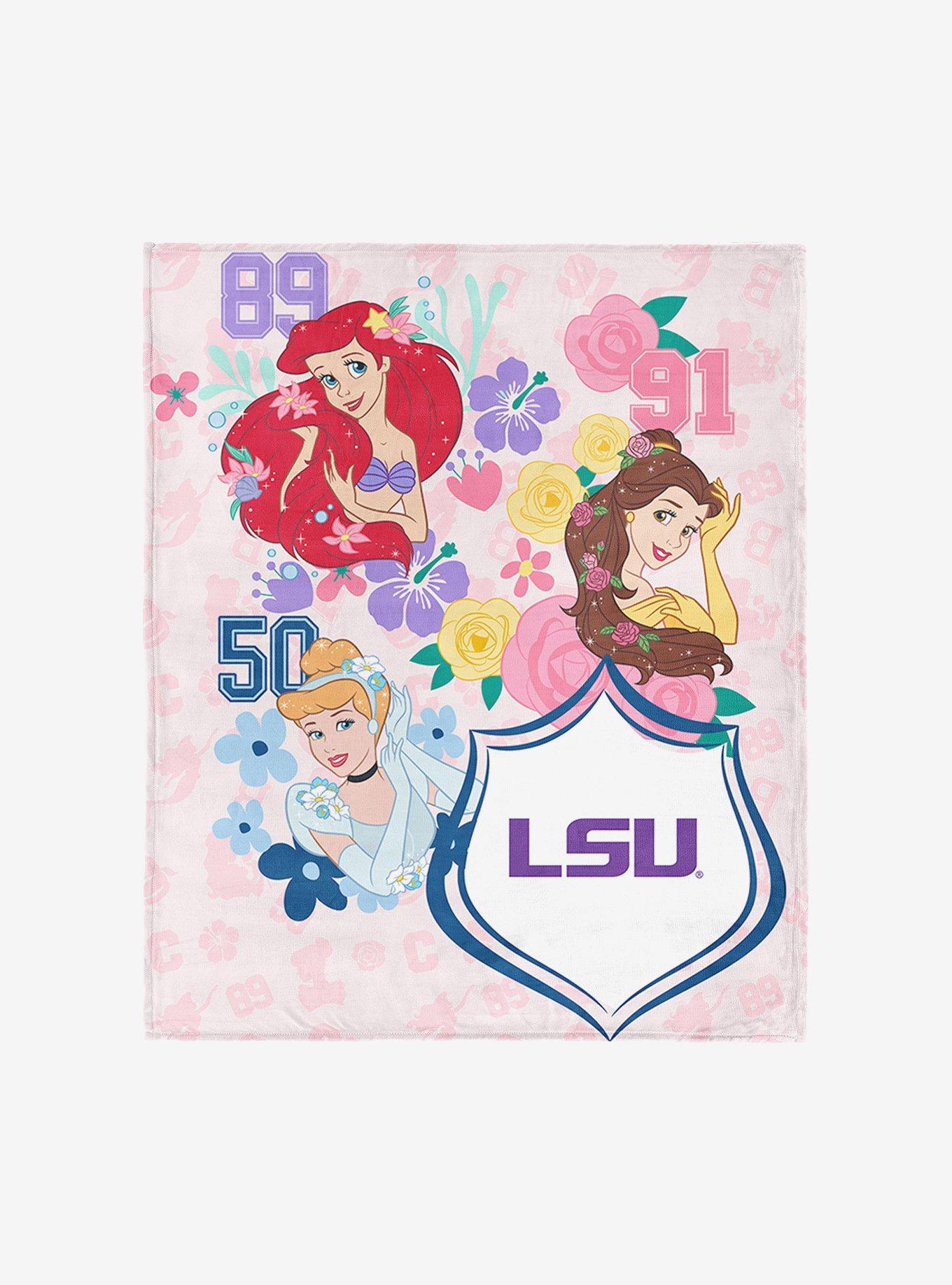 NCAA Louisiana State University Disney Princesses Game On Girls Pink Silk Touch Throw Blanket
