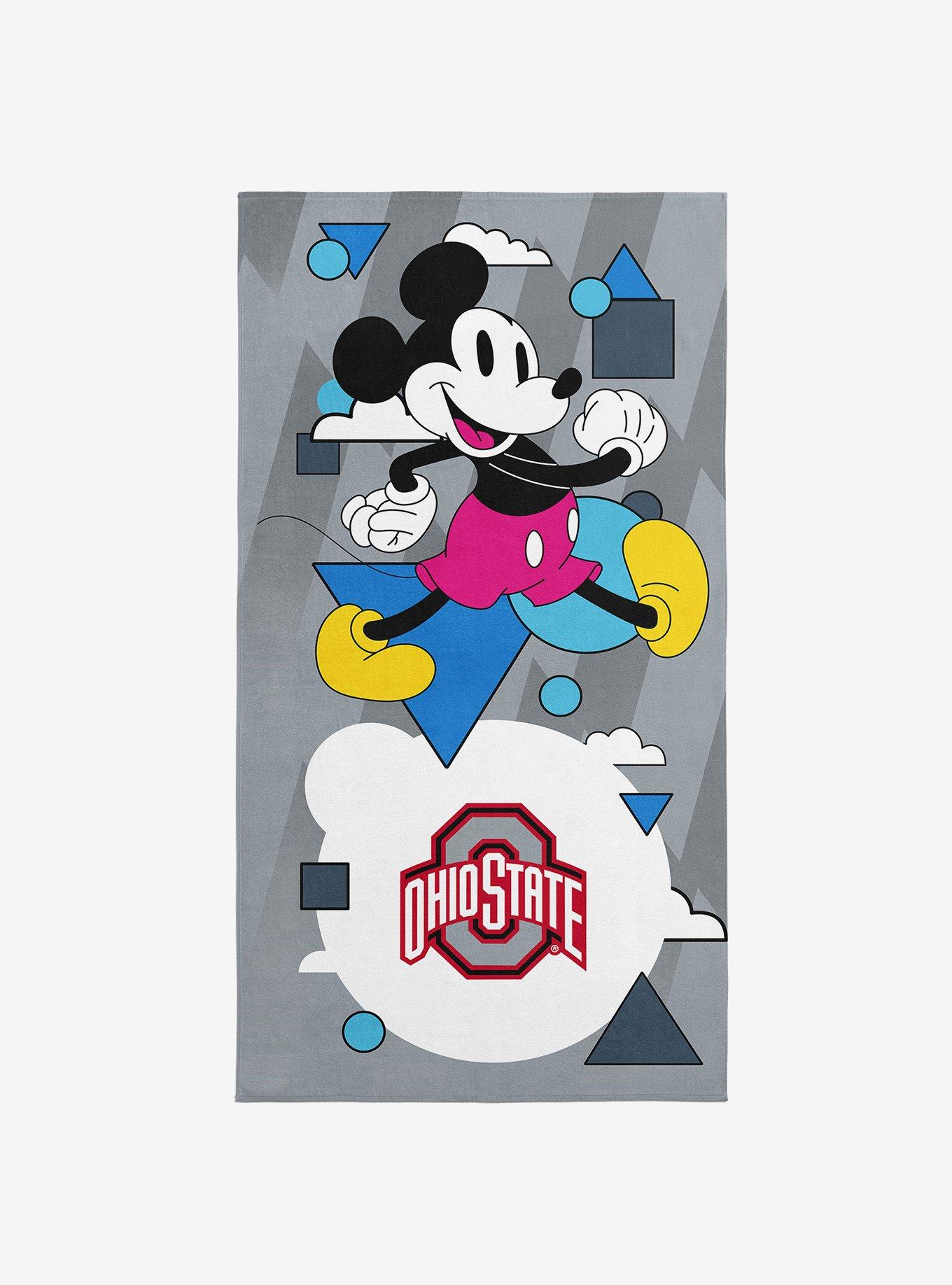 NCAA Ohio State University Disney Mickey Mouse Good Vibes Grey Microfiber Beach Towel