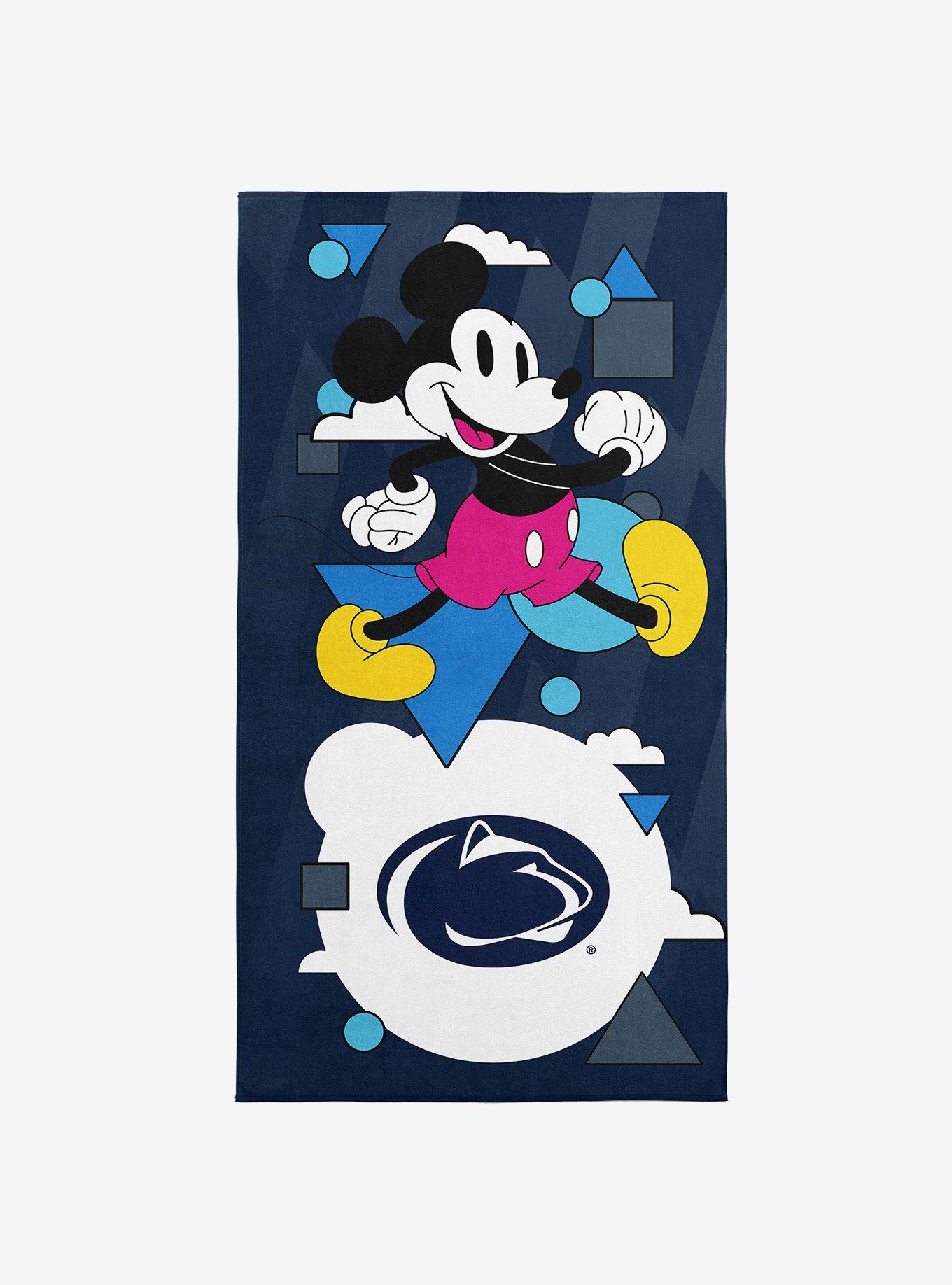NCAA Penn State University Disney Mickey Mouse Good Vibes Navy Microfiber Beach Towel