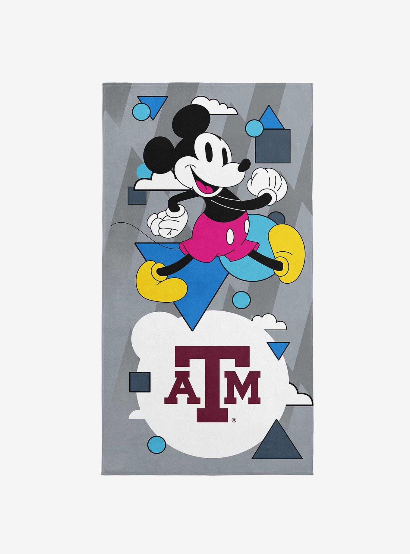 NCAA Texas A&M University Disney Mickey Mouse Good Vibes Grey Microfiber Beach Towel