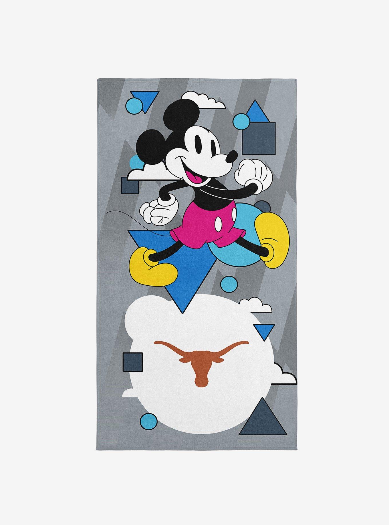 NCAA University of Texas Disney Mickey Mouse Good Vibes Grey Microfiber Beach Towel