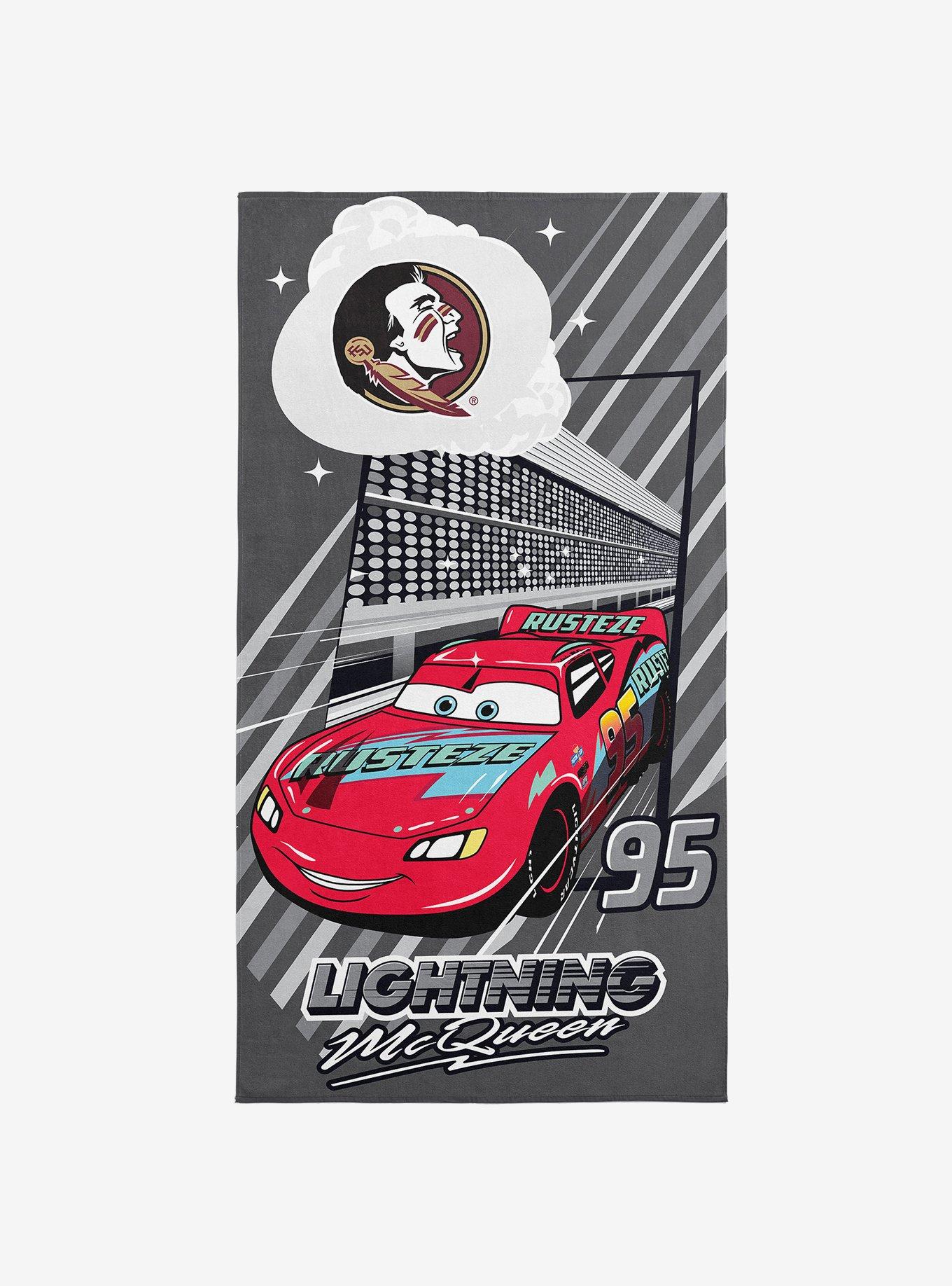NCAA Florida State University Disney Cars Speedline Grey Microfiber Beach Towel