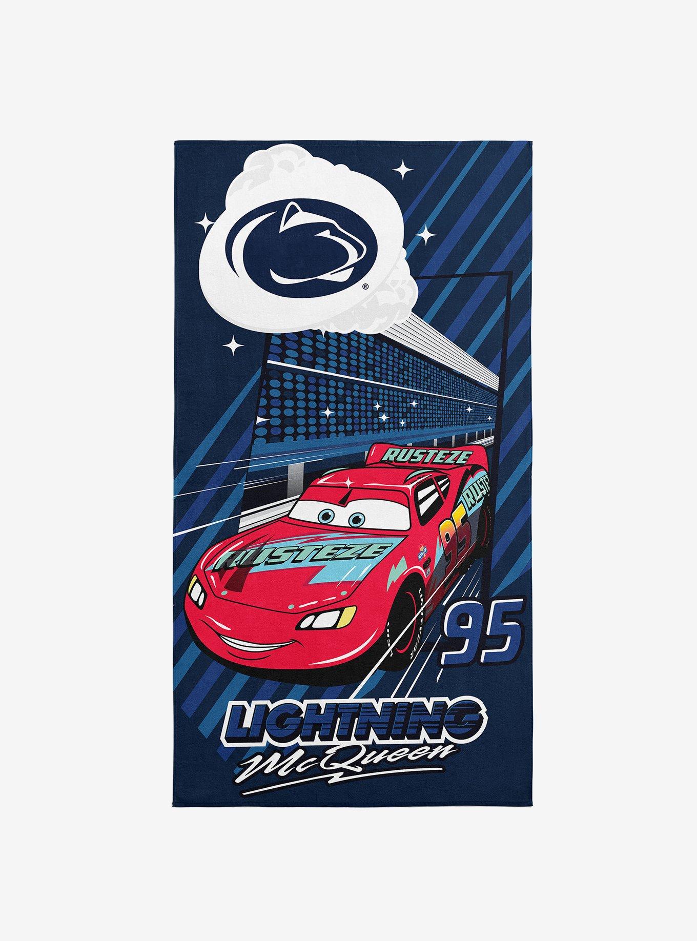 NCAA Penn State University Disney Cars Speedline Navy Microfiber Beach Towel